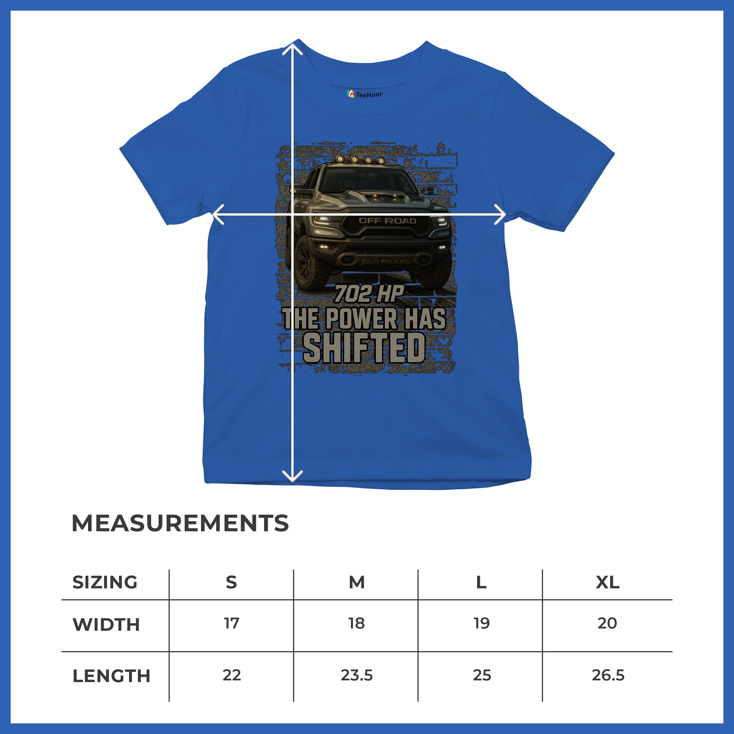 The Power Has Shifted Youth T-shirt 702HP Pickup Truck Offroad Muscle 4x4 Kids - Picture 43 of 50