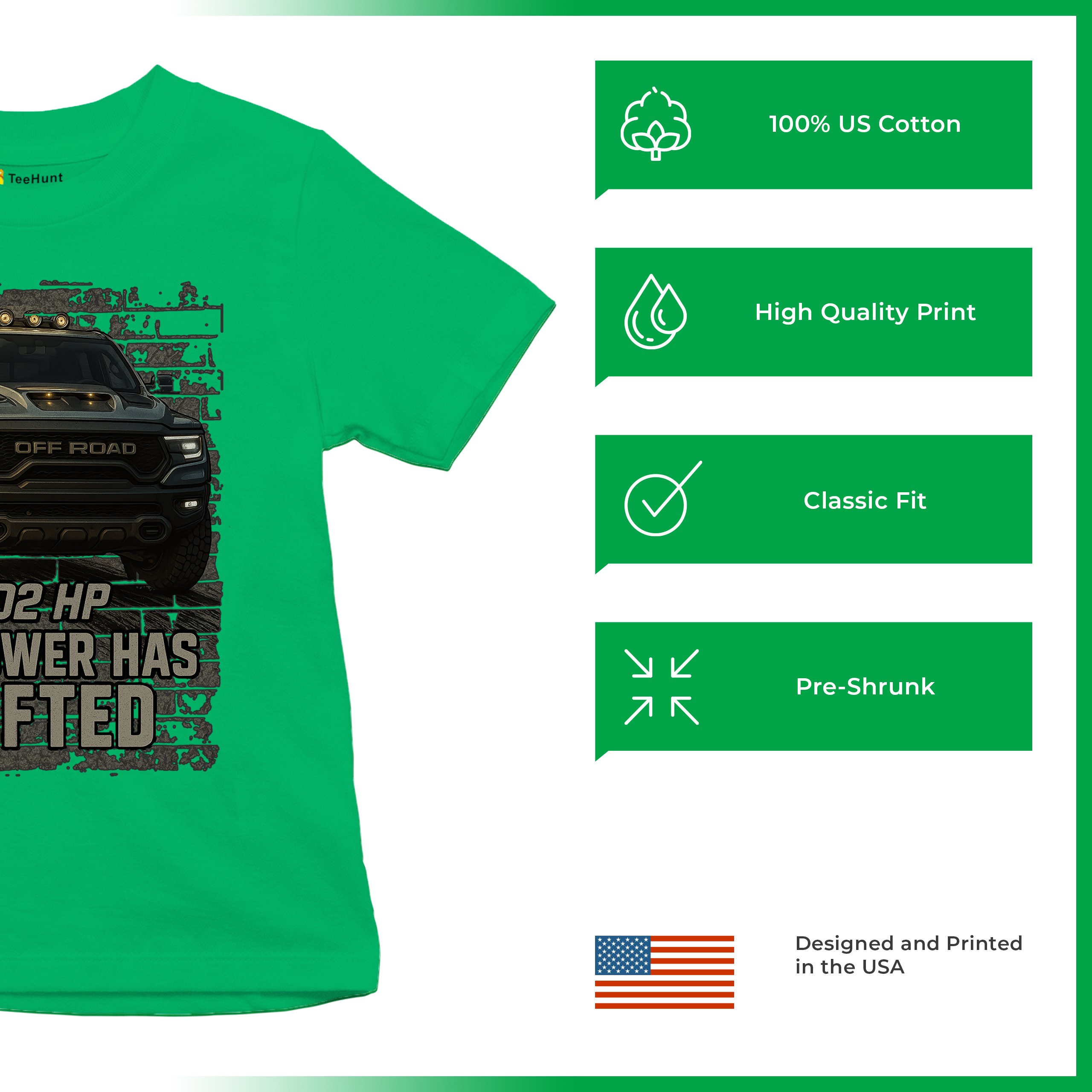 The Power Has Shifted Youth T-shirt 702HP Pickup Truck Offroad Muscle 4x4 Kids - Picture 35 of 50