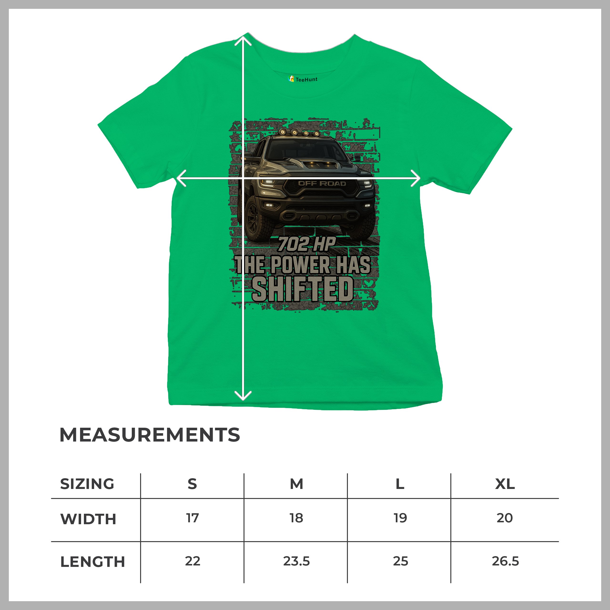 The Power Has Shifted Youth T-shirt 702HP Pickup Truck Offroad Muscle 4x4 Kids - Picture 36 of 50