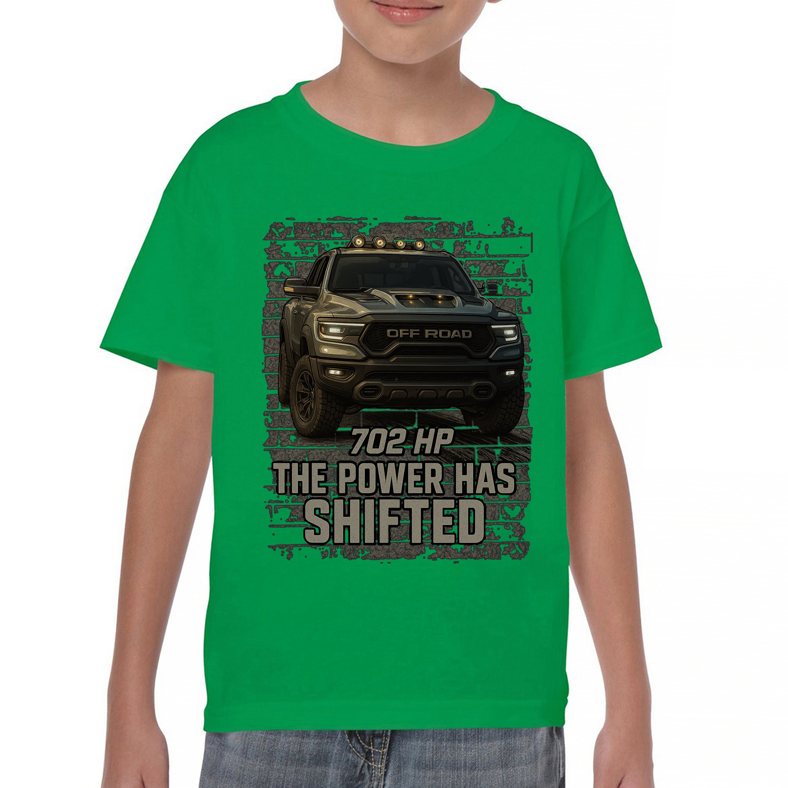 The Power Has Shifted Youth T-shirt 702HP Pickup Truck Offroad Muscle 4x4 Kids - Picture 30 of 50