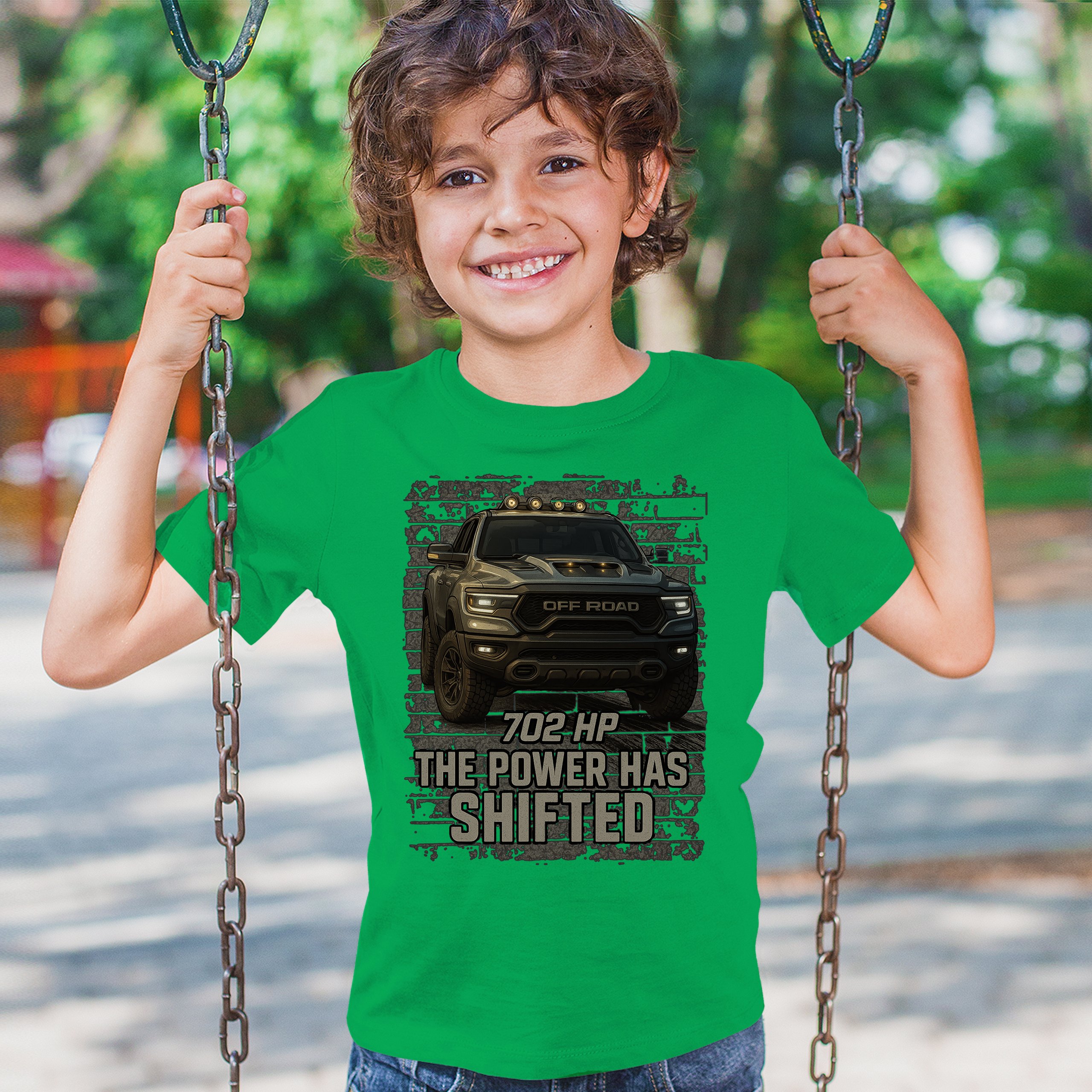 The Power Has Shifted Youth T-shirt 702HP Pickup Truck Offroad Muscle 4x4 Kids - Picture 33 of 50