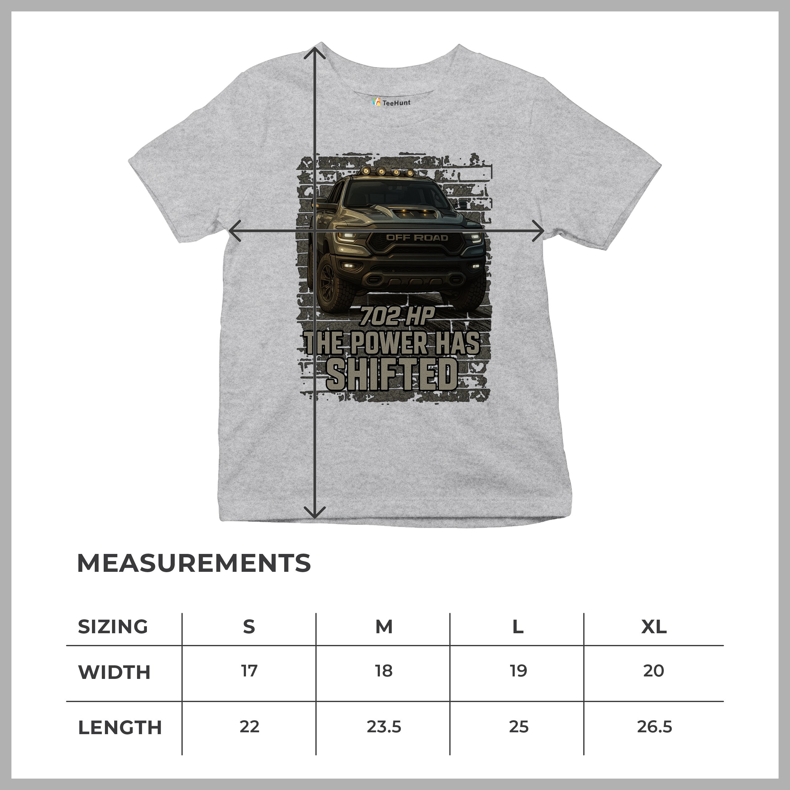 The Power Has Shifted Youth T-shirt 702HP Pickup Truck Offroad Muscle 4x4 Kids - Picture 15 of 50