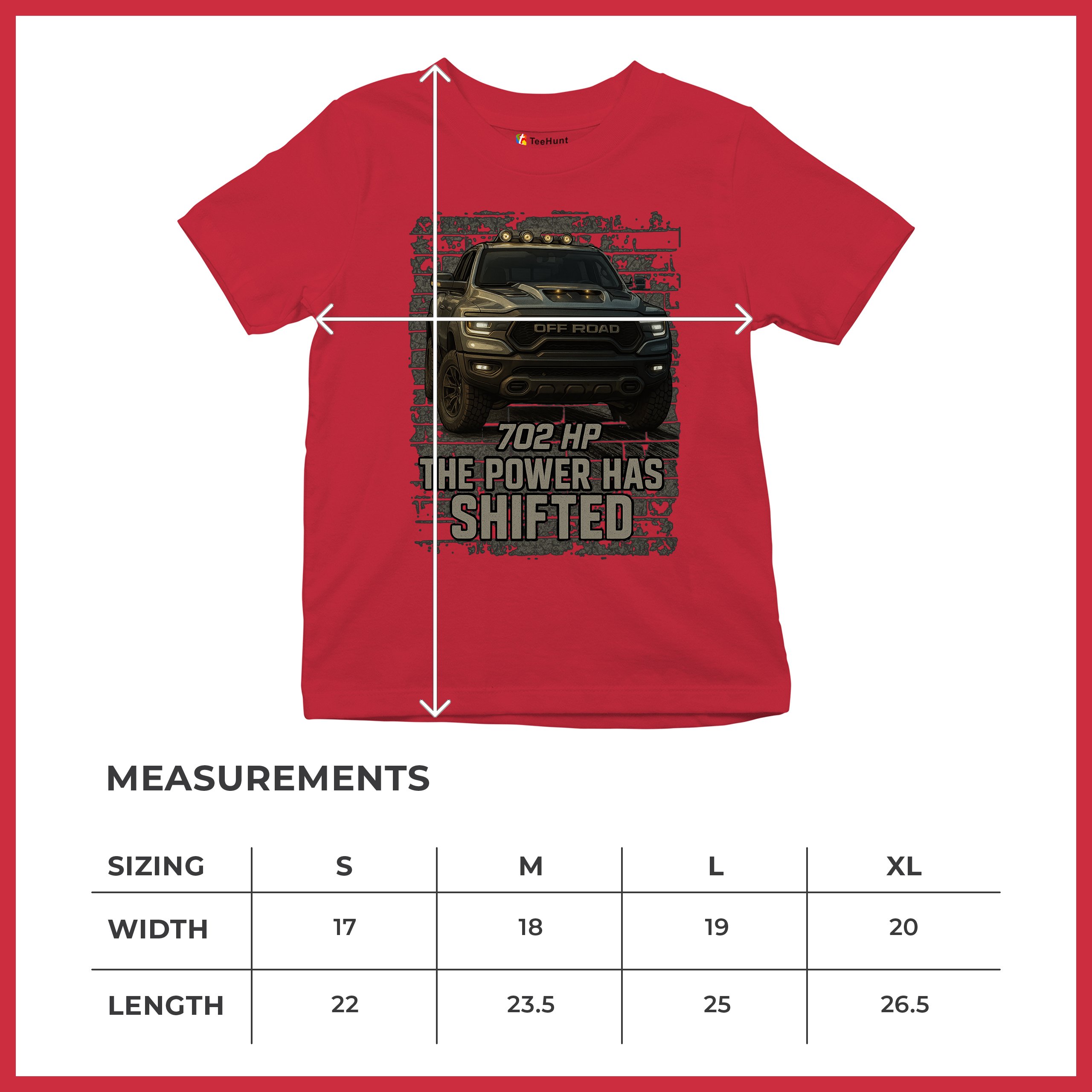 The Power Has Shifted Youth T-shirt 702HP Pickup Truck Offroad Muscle 4x4 Kids - Picture 22 of 50