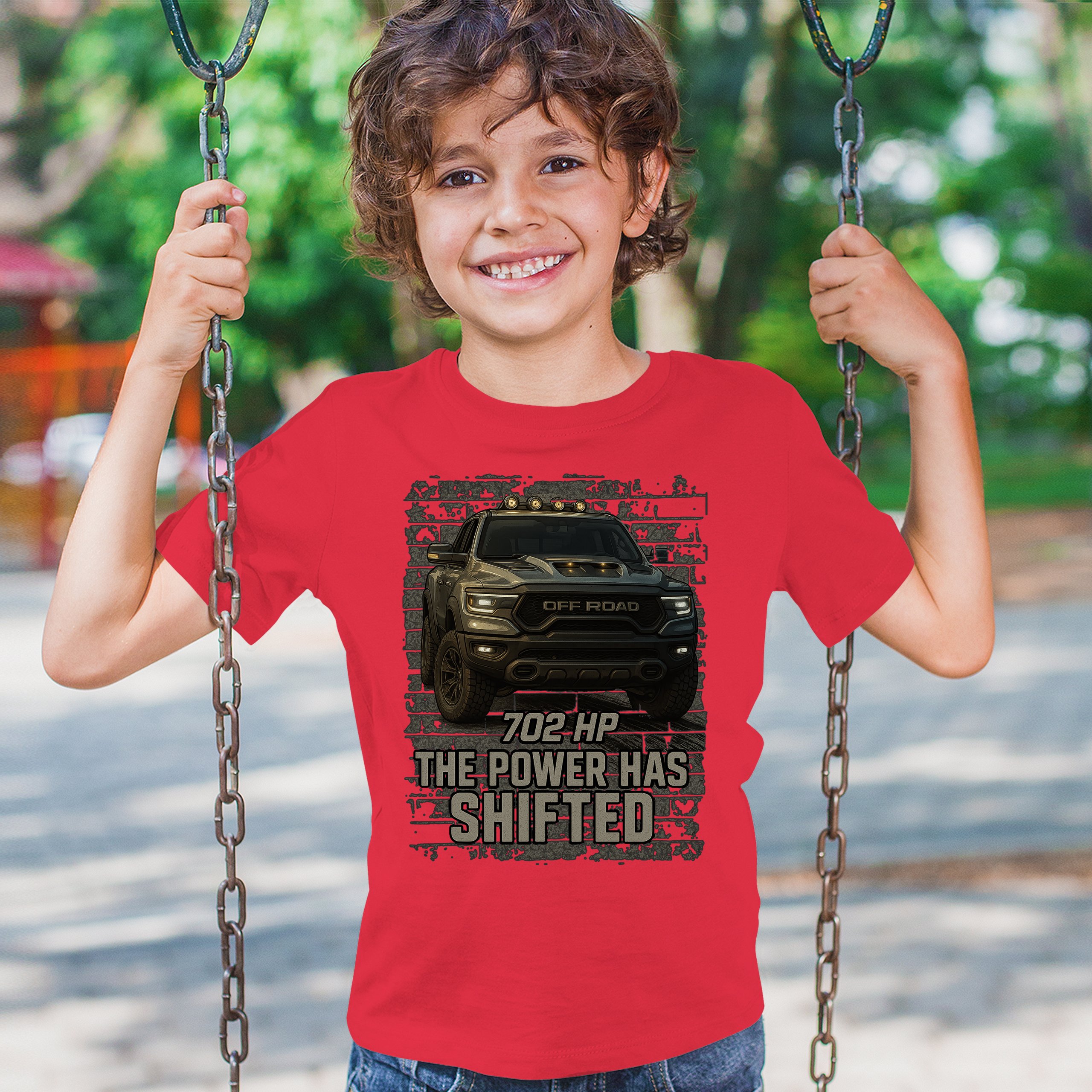 The Power Has Shifted Youth T-shirt 702HP Pickup Truck Offroad Muscle 4x4 Kids - Picture 19 of 50