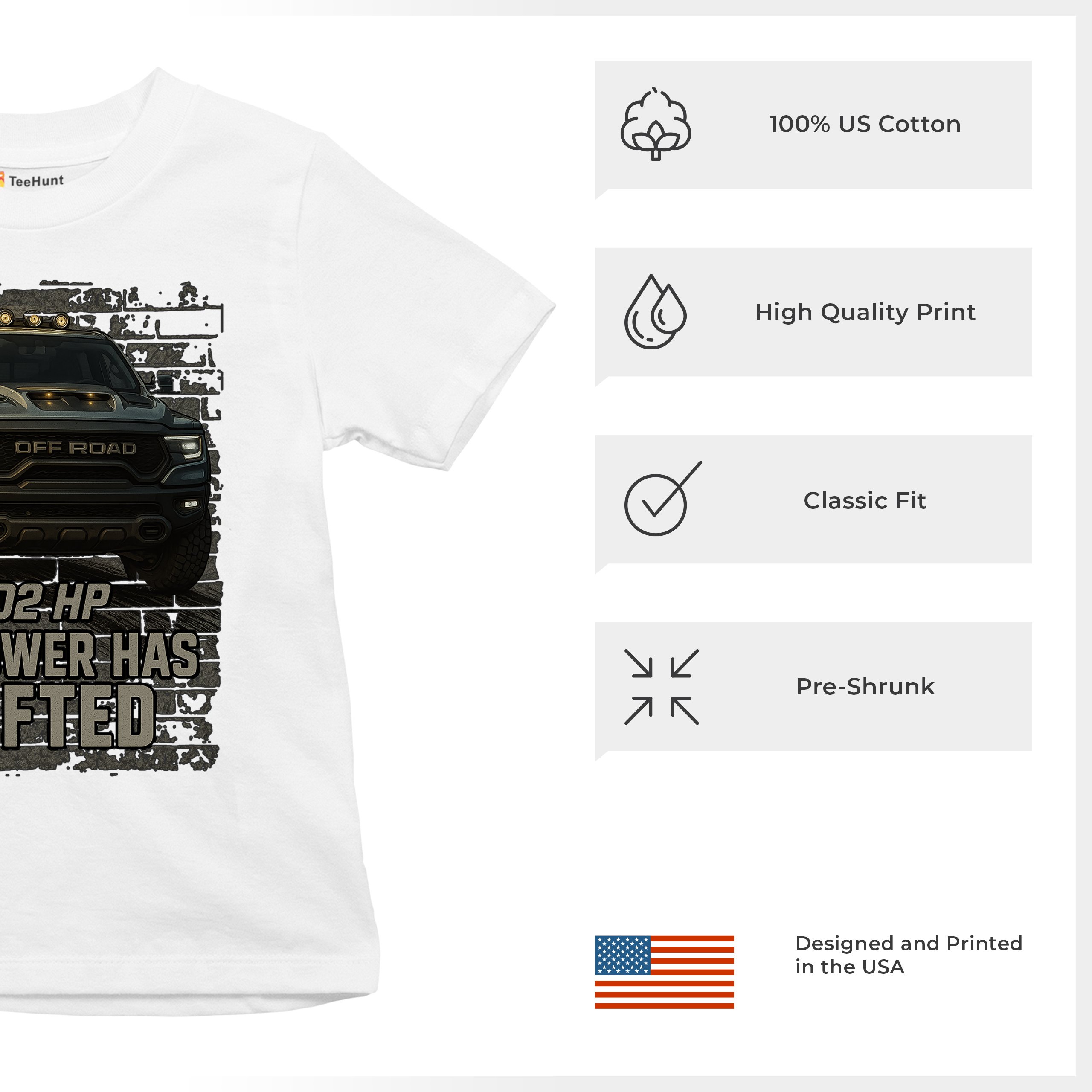 The Power Has Shifted Youth T-shirt 702HP Pickup Truck Offroad Muscle 4x4 Kids - Picture 28 of 50