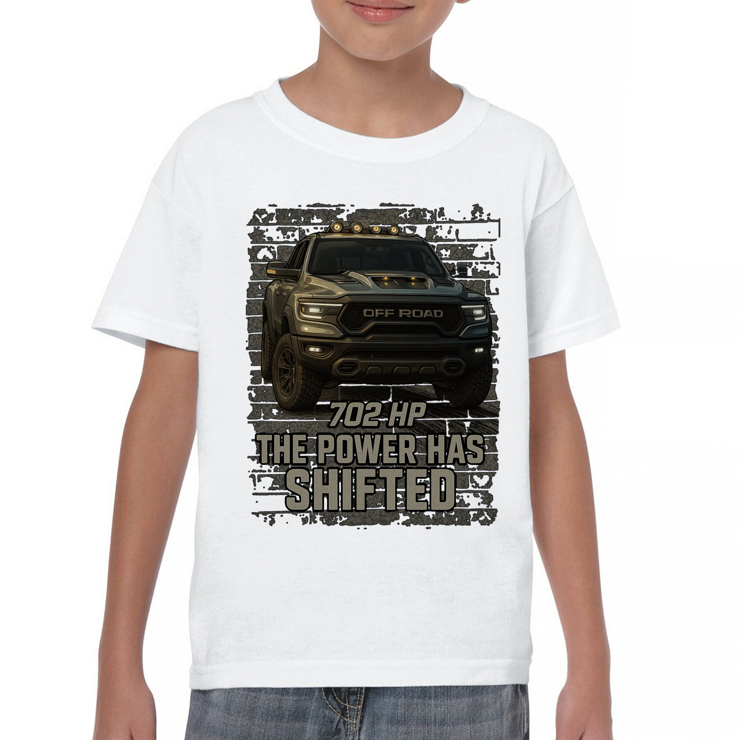 The Power Has Shifted Youth T-shirt 702HP Pickup Truck Offroad Muscle 4x4 Kids - Picture 23 of 50