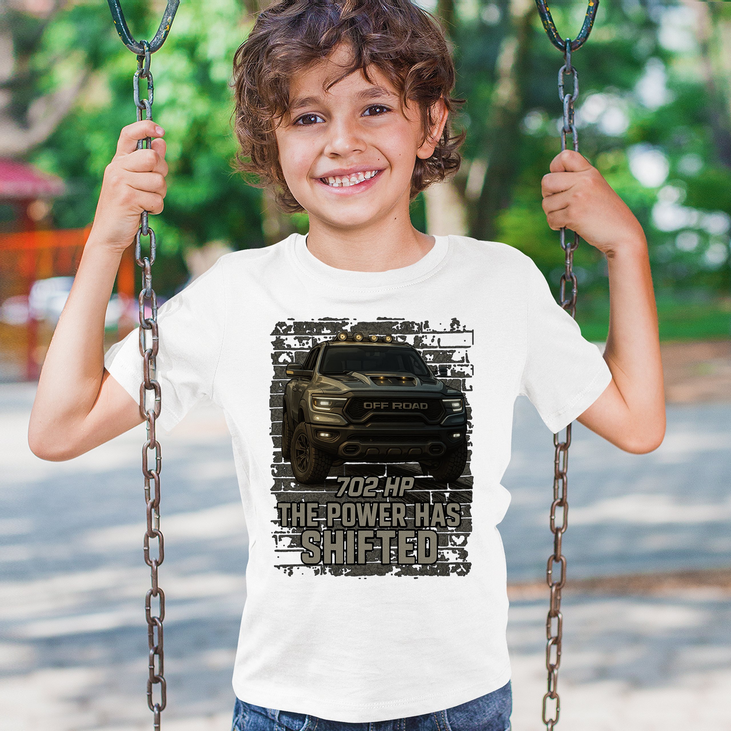 The Power Has Shifted Youth T-shirt 702HP Pickup Truck Offroad Muscle 4x4 Kids - Picture 26 of 50