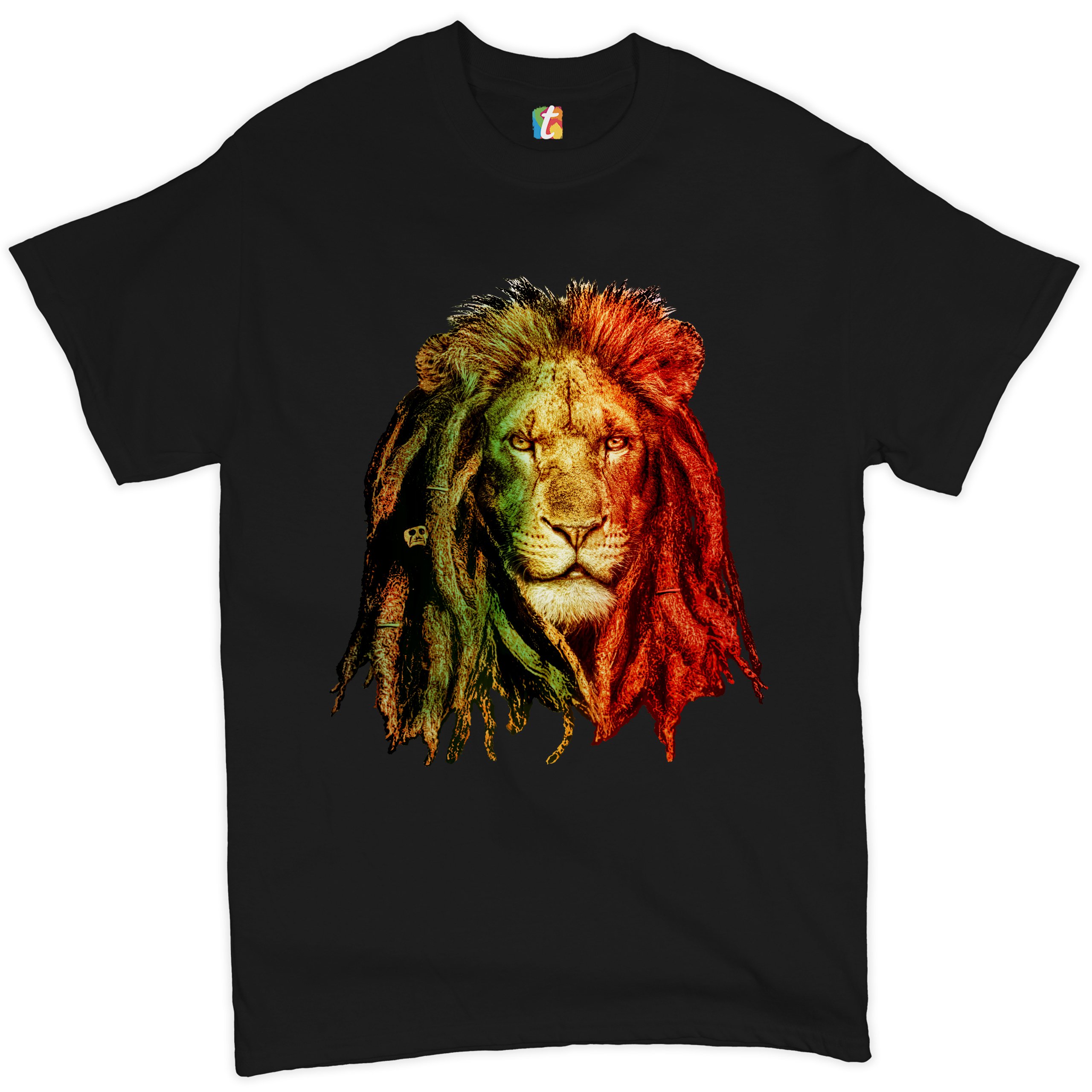 Lion with Dreadlocks T-shirt Rastafari Jah Jamaica Marijuana 420 Men&rsquo;s Tee
