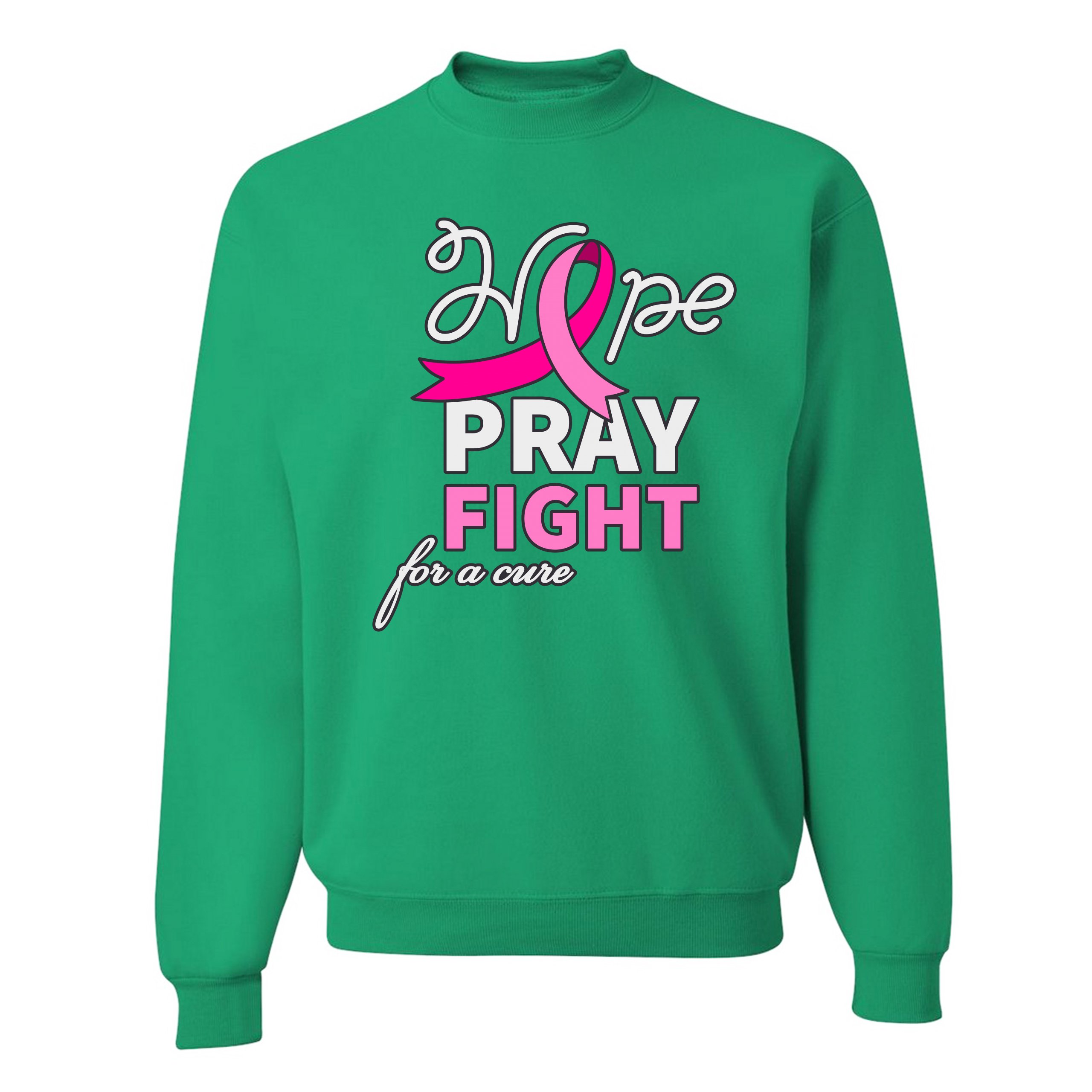Sudadera Hope Pray Fight for a Cure Concientización sobre el Cáncer Cinta Rosa Cuello Redondo - Imagen 28 de 36