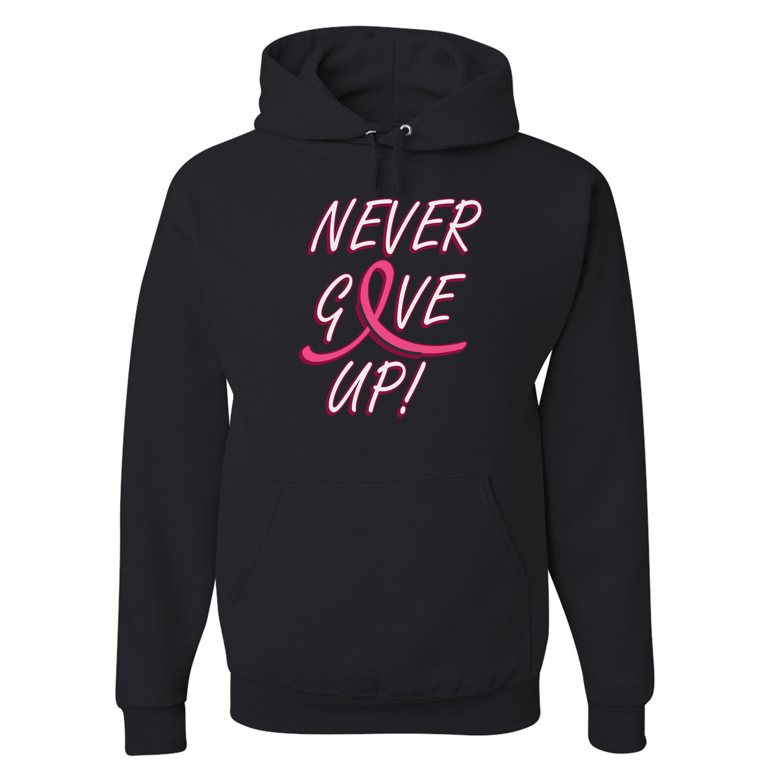 Breast Cancer Awareness Never Give Up Sweatshirt Pink Ribbon Hoodie | eBay