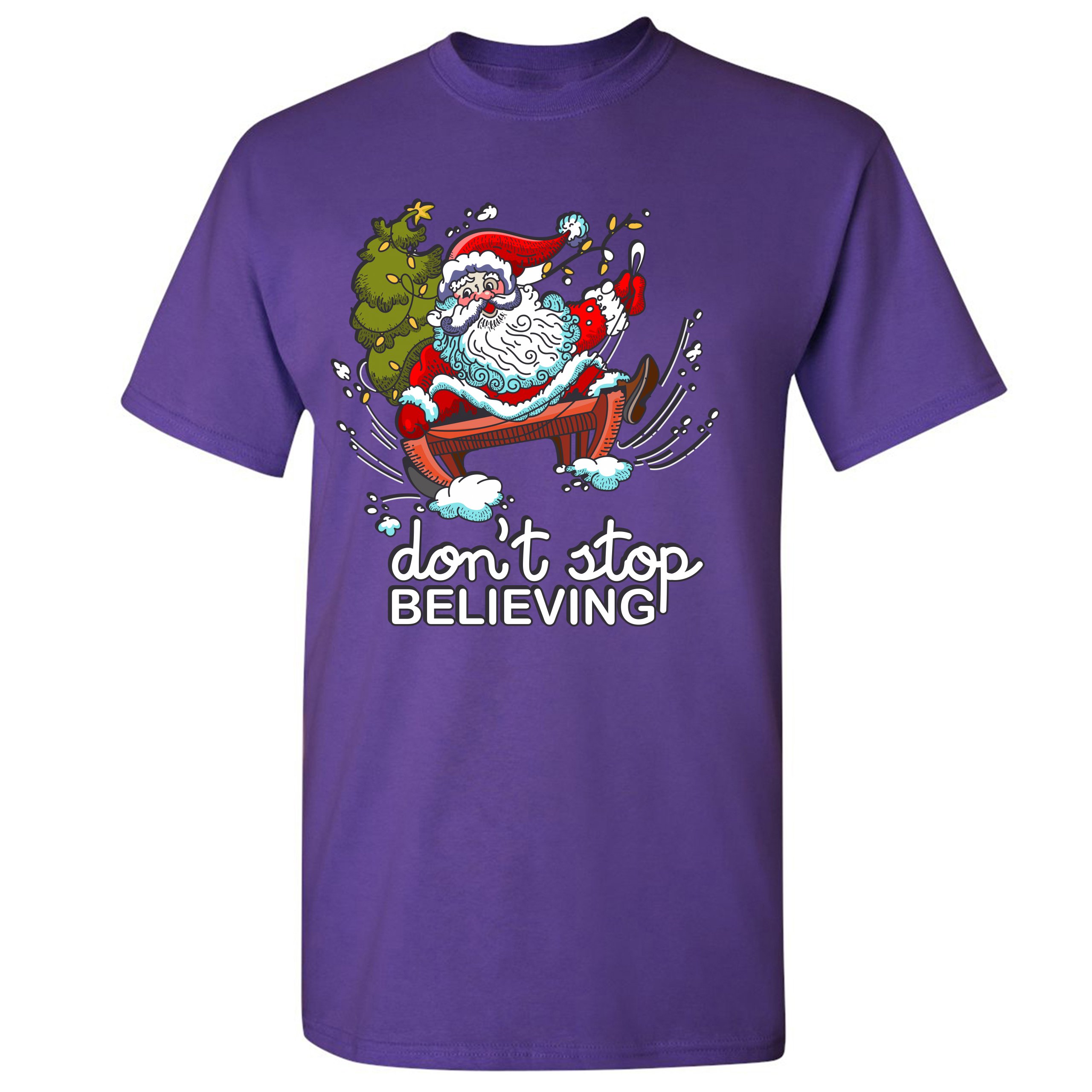 dont stop believing santa shirt