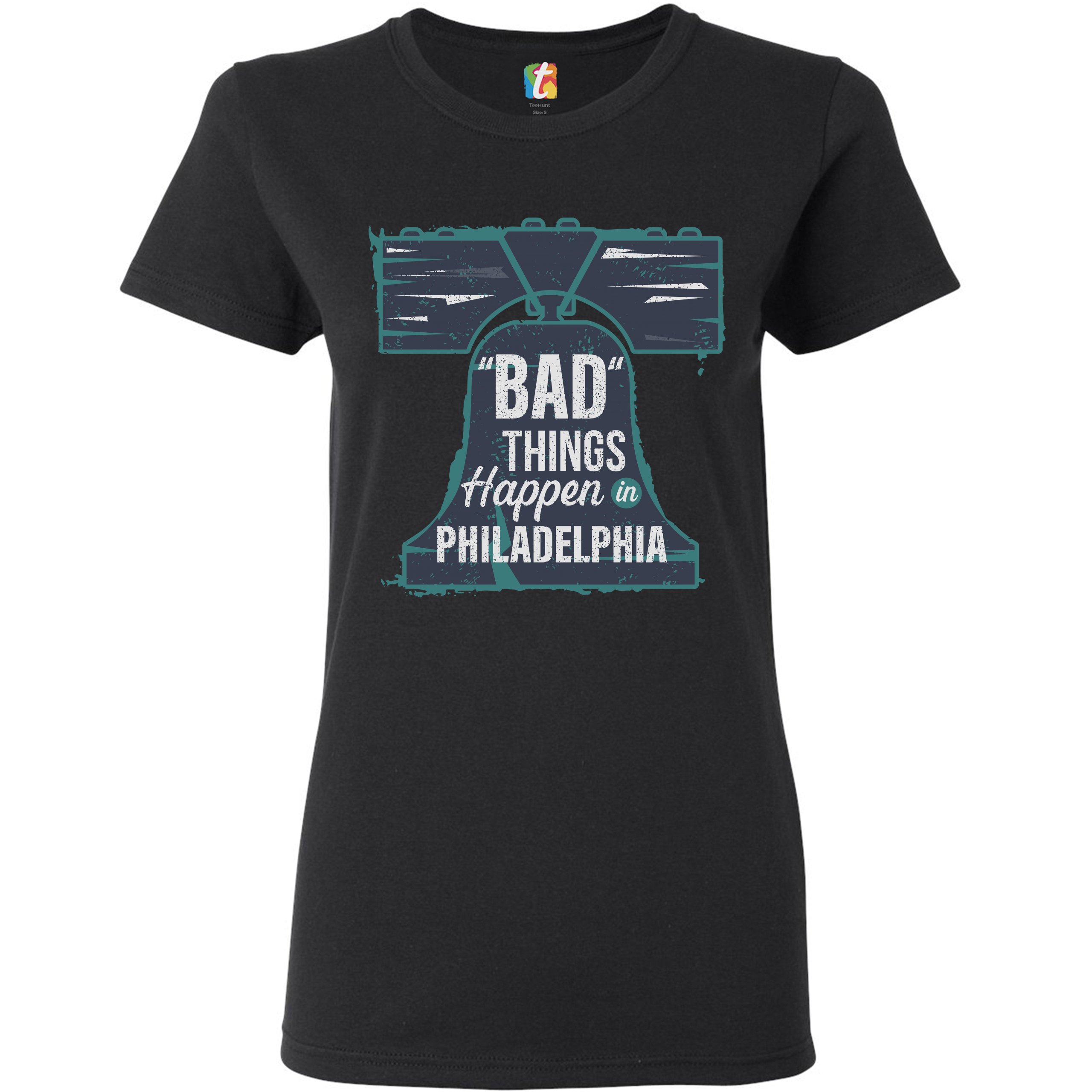 Bad Things Happen in Philadelphia T-Shrit 2024 Election Debate Women's Tee - Picture 7 of 21