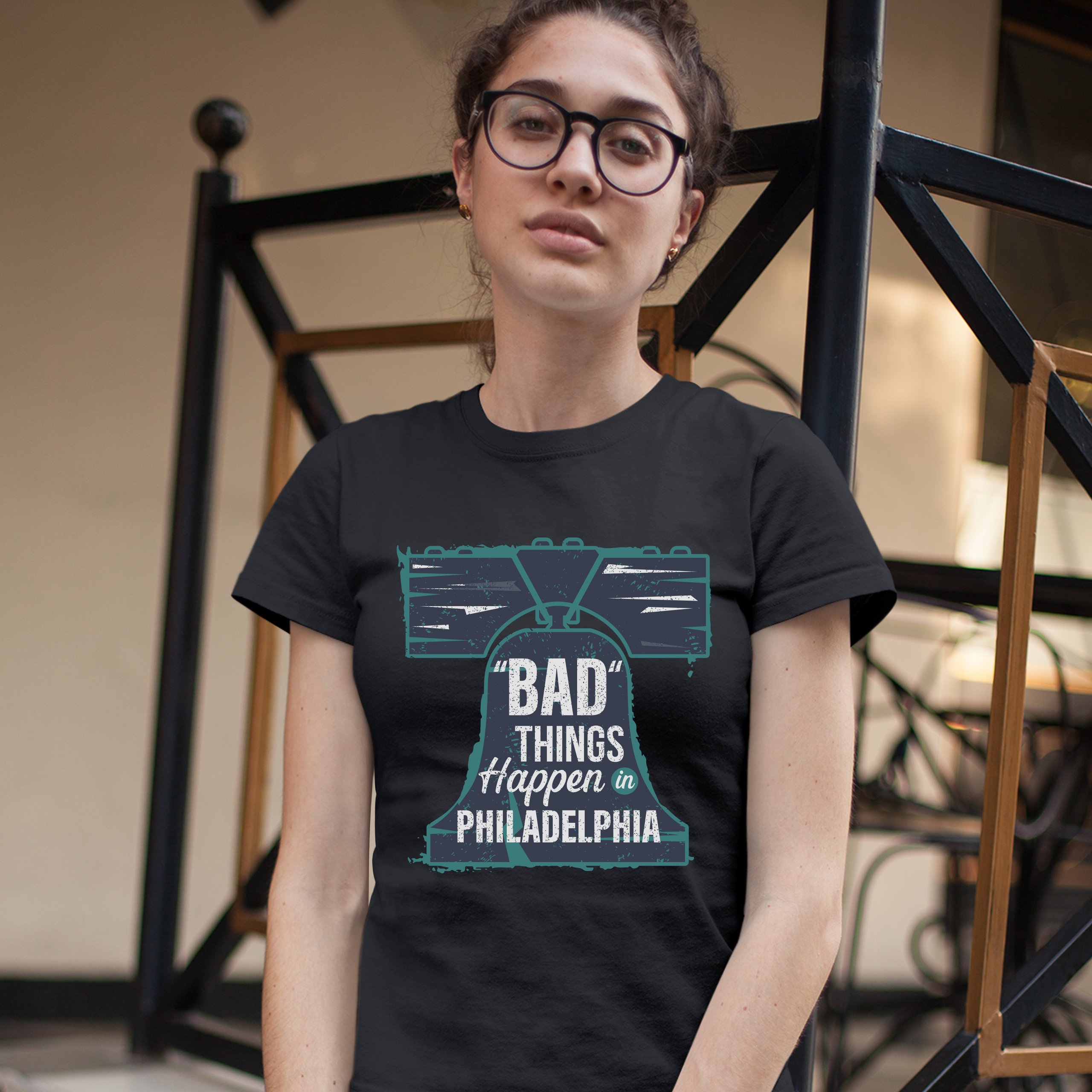 Bad Things Happen in Philadelphia T-Shrit 2024 Election Debate Women's Tee - Picture 9 of 21