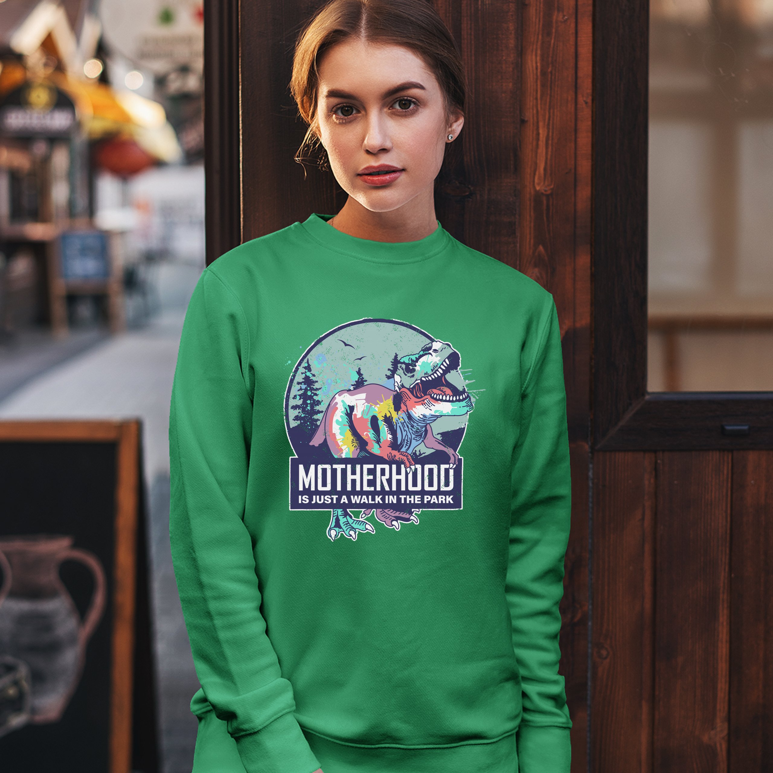 Motherhood is a walk in the park discount sweatshirt