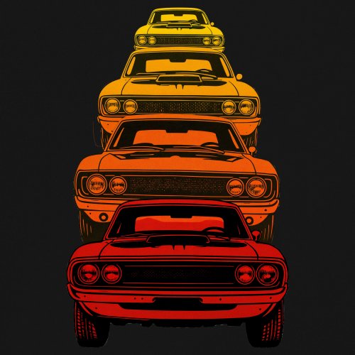 American Gradient Muscle Car Youth T-shirt 1970 Classic Vintage Power Kids - Picture 4 of 50