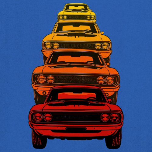 American Gradient Muscle Car Youth T-shirt 1970 Classic Vintage Power Kids - Picture 39 of 50