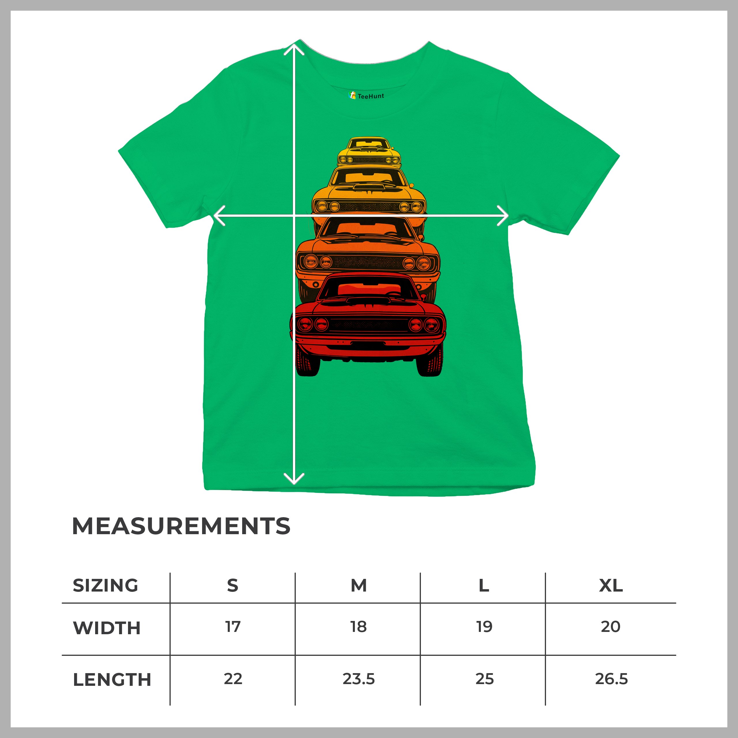 American Gradient Muscle Car Youth T-shirt 1970 Classic Vintage Power Kids - Picture 36 of 50