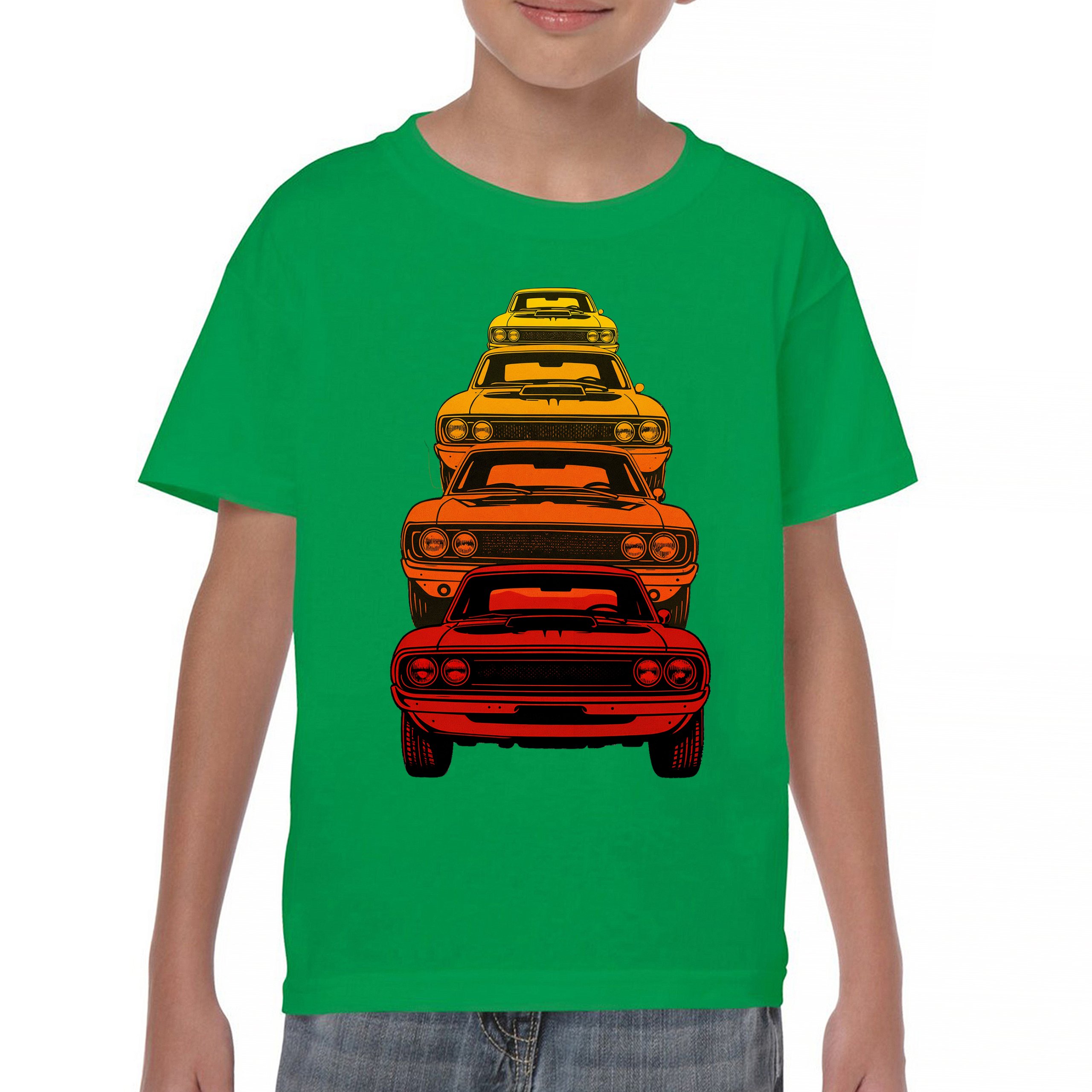 American Gradient Muscle Car Youth T-shirt 1970 Classic Vintage Power Kids - Picture 30 of 50