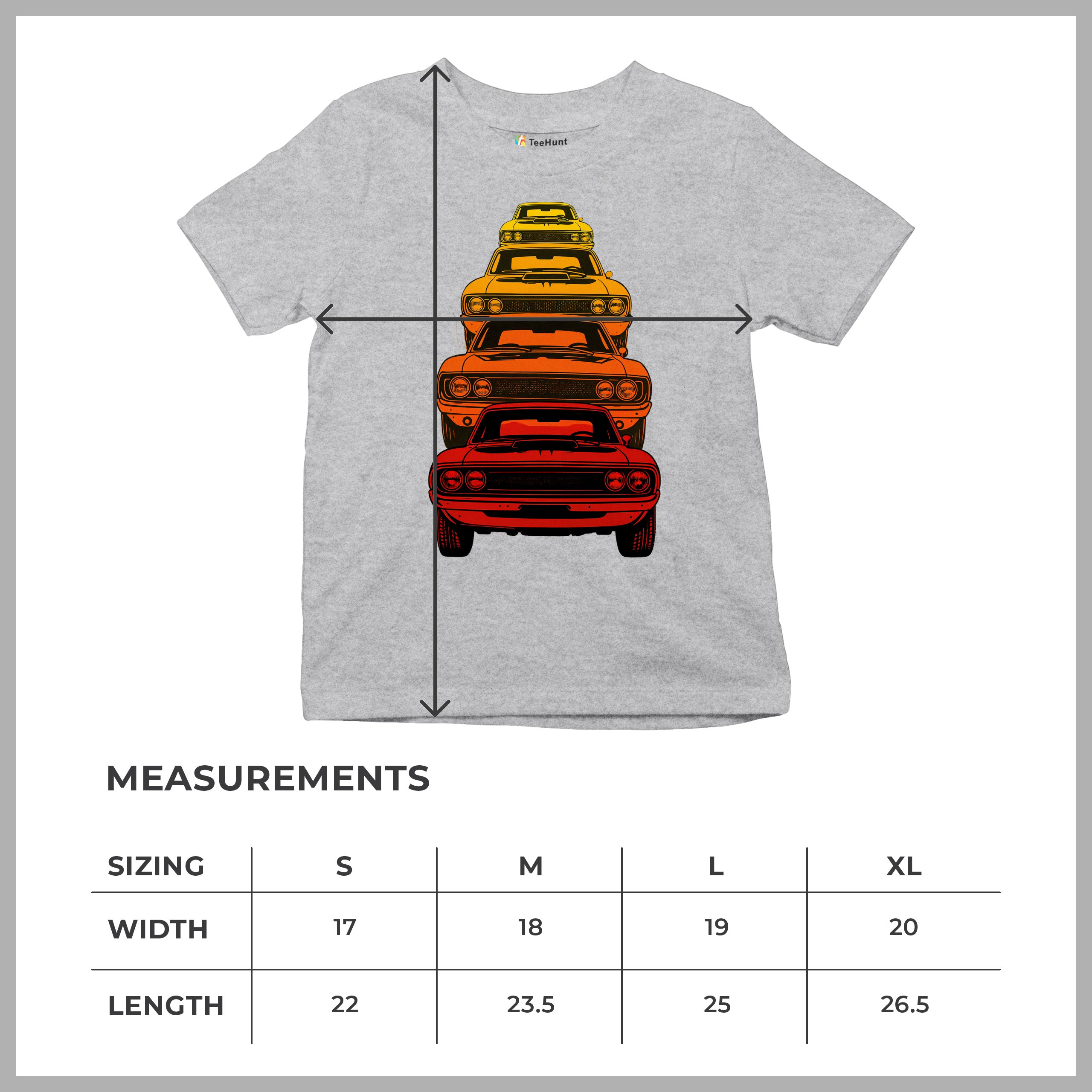 American Gradient Muscle Car Youth T-shirt 1970 Classic Vintage Power Kids - Picture 15 of 50