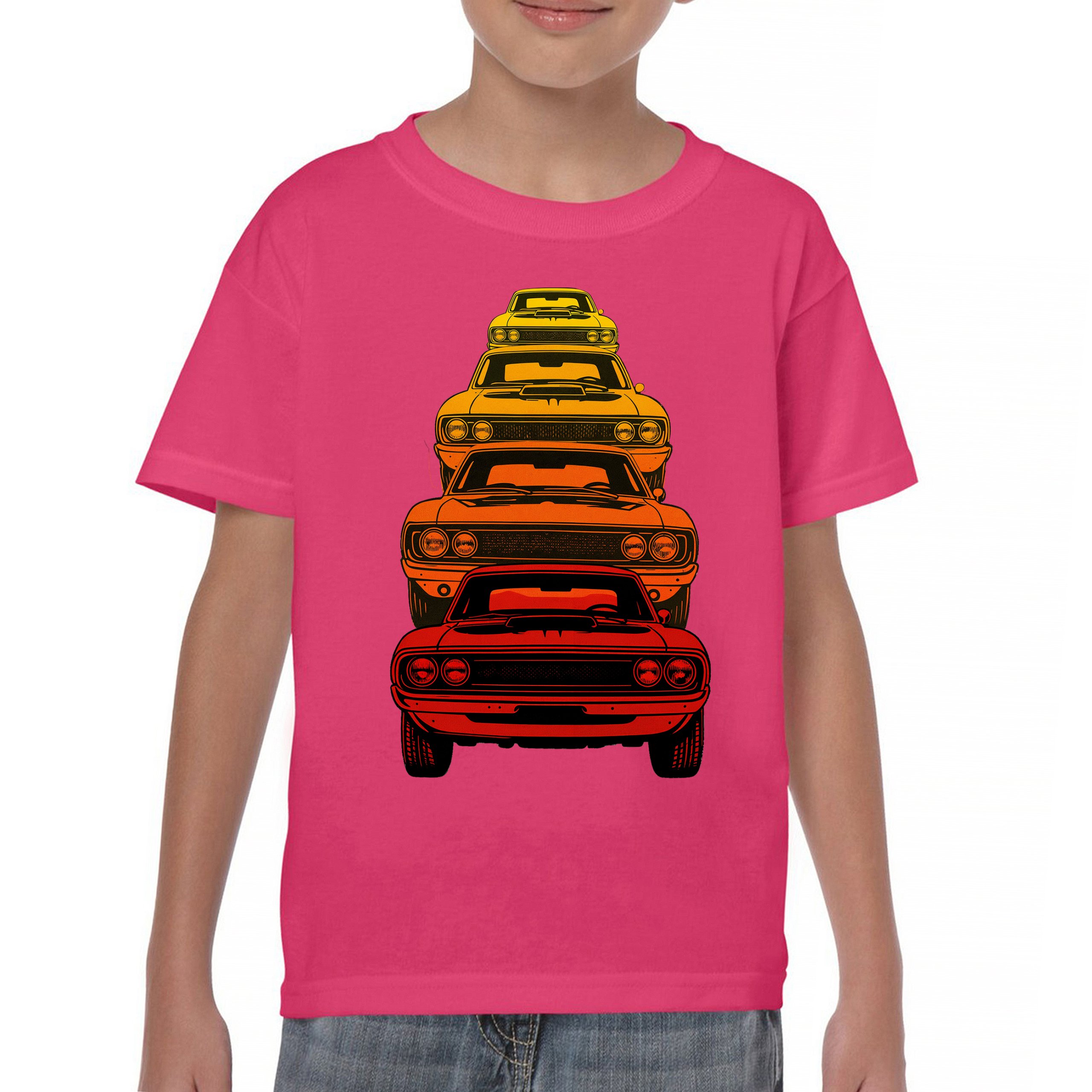 American Gradient Muscle Car Youth T-shirt 1970 Classic Vintage Power Kids - Picture 44 of 50