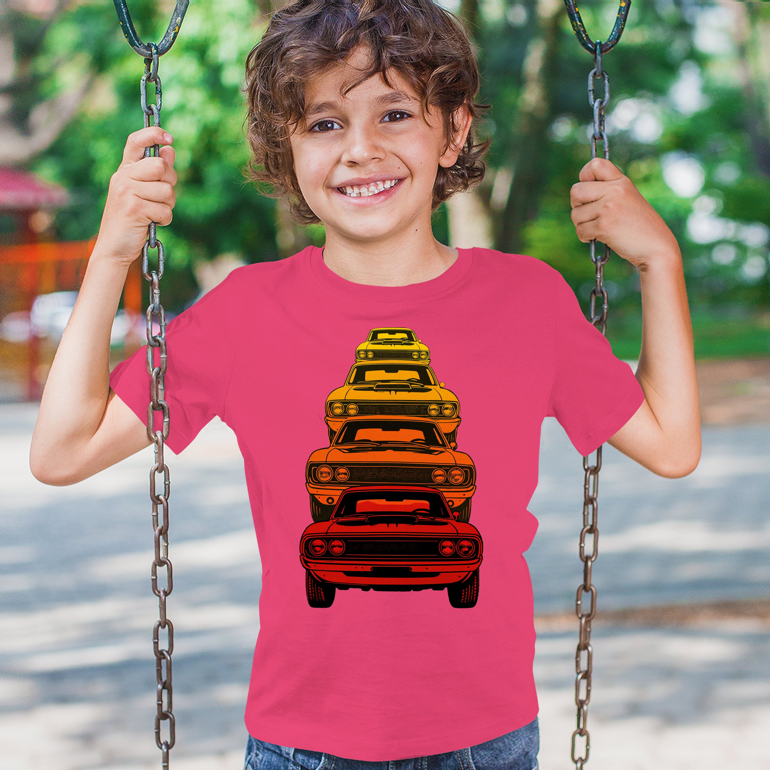 American Gradient Muscle Car Youth T-shirt 1970 Classic Vintage Power Kids - Picture 47 of 50