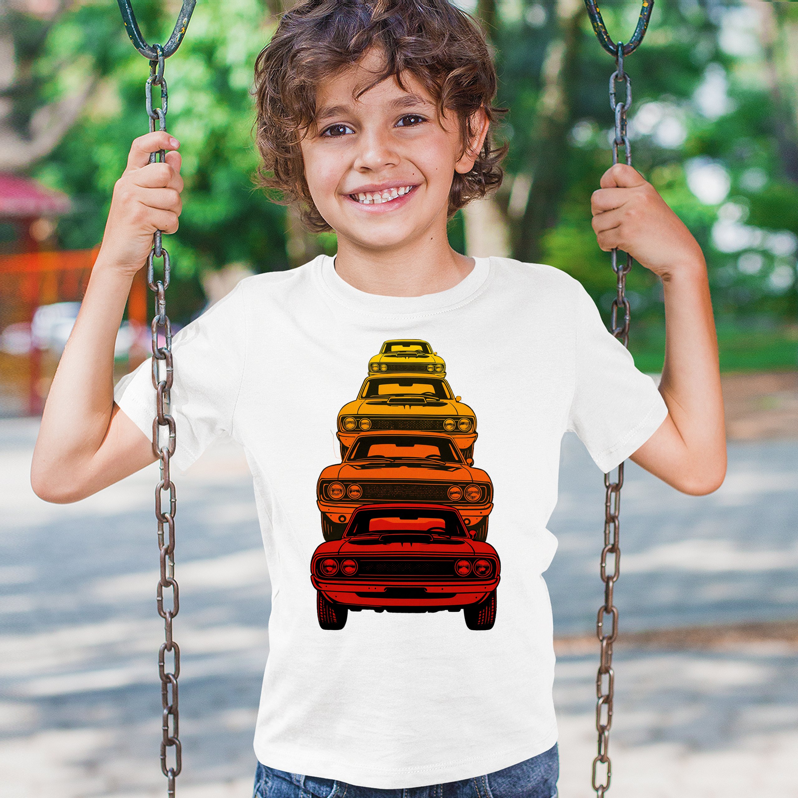 American Gradient Muscle Car Youth T-shirt 1970 Classic Vintage Power Kids - Picture 26 of 50
