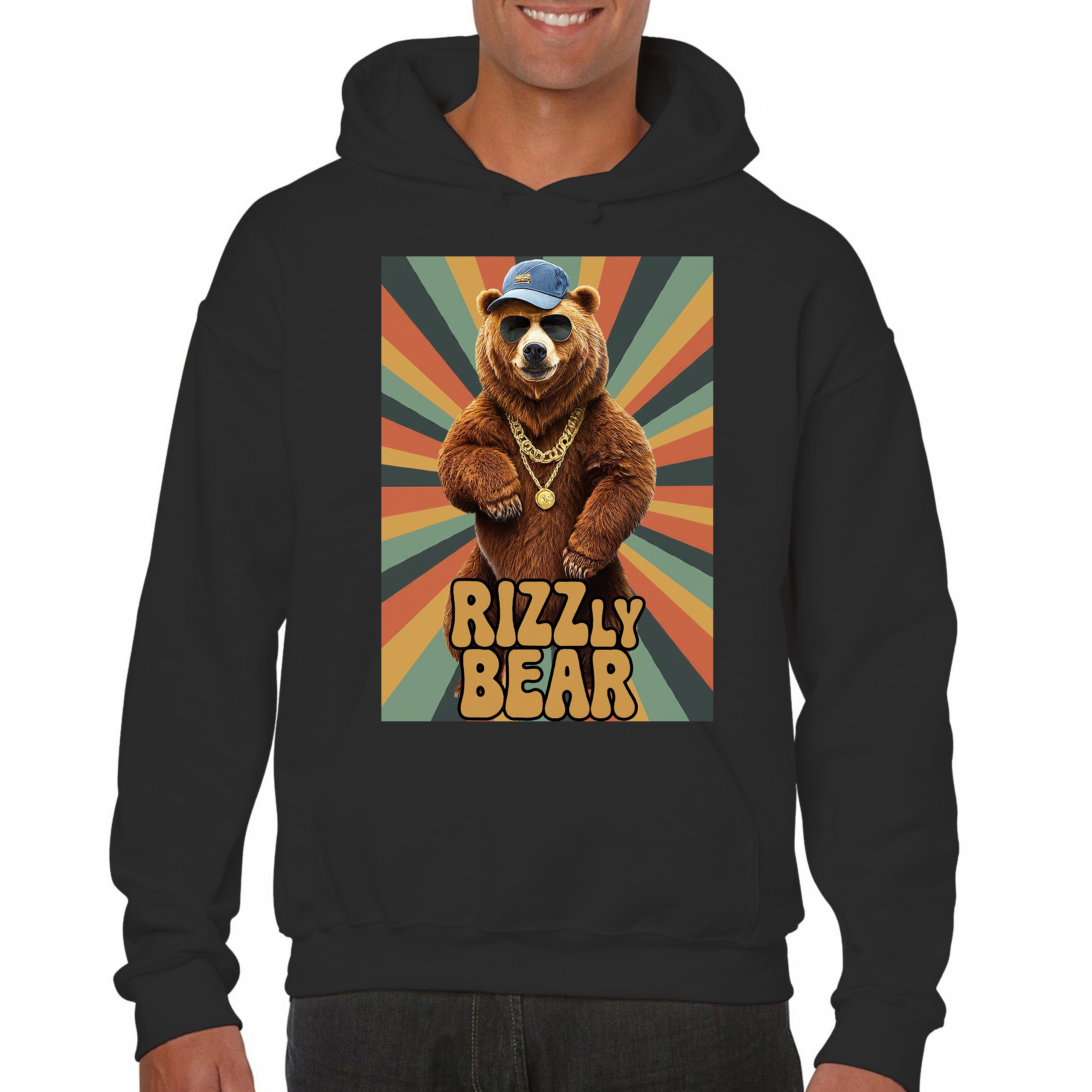 Rizzly Bear Cool Grizzly Bear Wearing Sunglasses Funny Meme T-Shirt  (Black,XS) : : Clothing, Shoes & Accessories