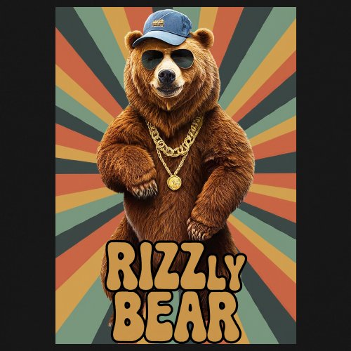 Rizzly Bear Funny Youth T-shirt Charisma Pun Charming Meme Grizzly Dating Kids - Picture 4 of 50