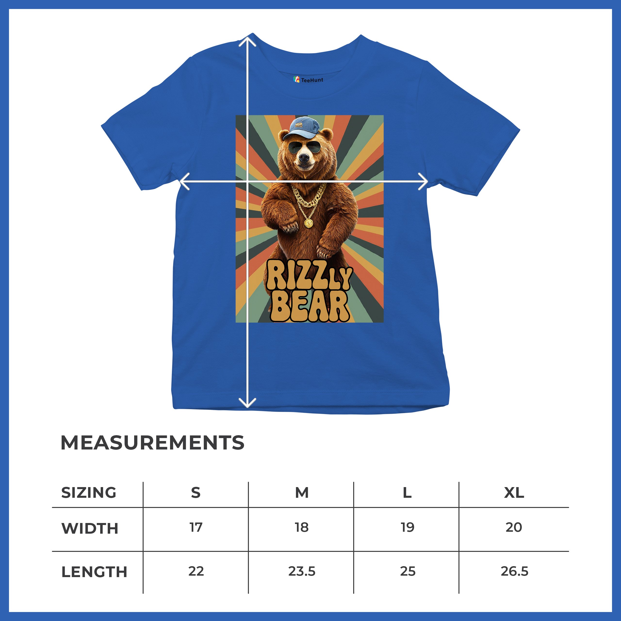 Rizzly Bear Funny Youth T-shirt Charisma Pun Charming Meme Grizzly Dating Kids - Picture 43 of 50