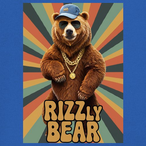 Rizzly Bear Funny Youth T-shirt Charisma Pun Charming Meme Grizzly Dating Kids - Picture 39 of 50