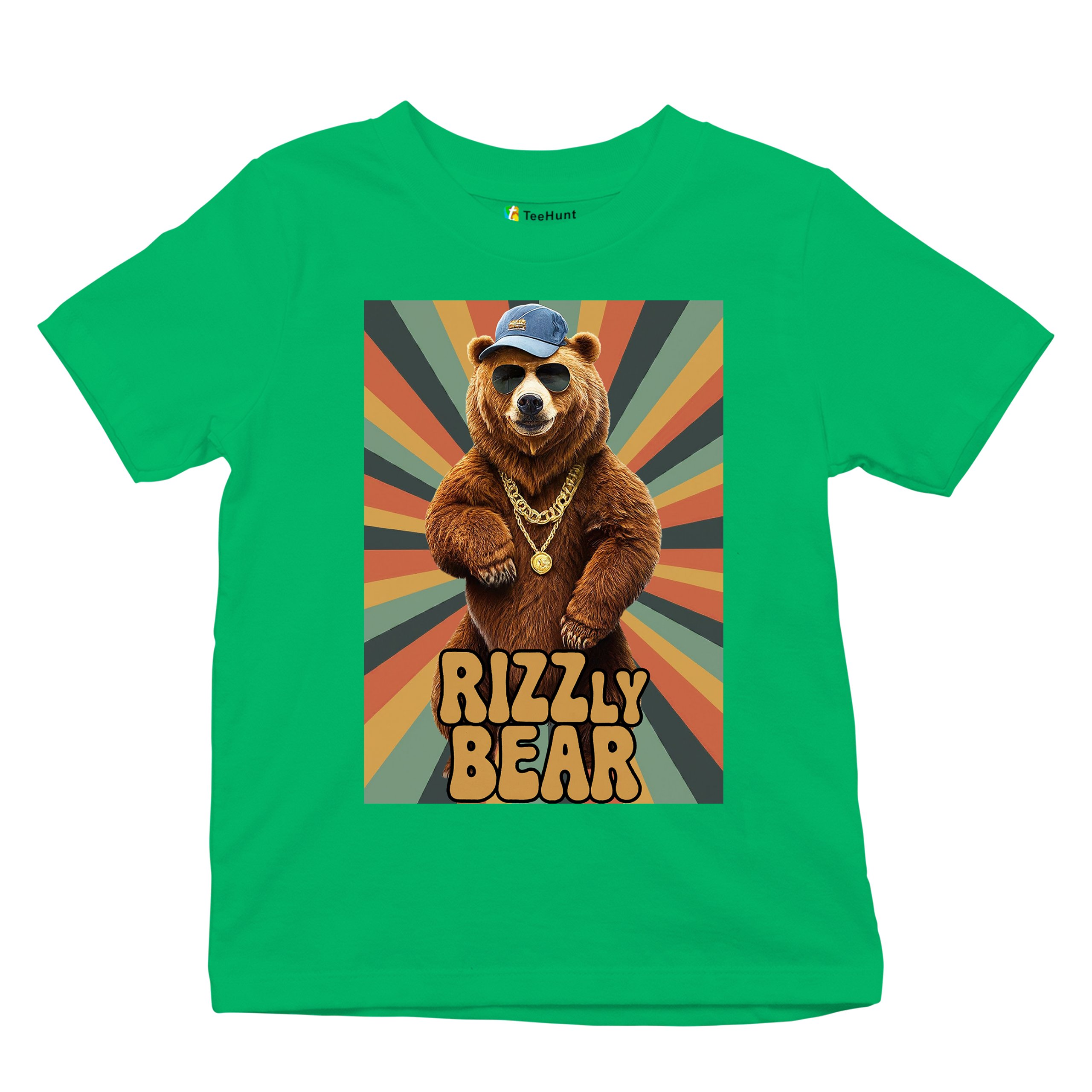 Rizzly Bear Funny Youth T-shirt Charisma Pun Charming Meme Grizzly Dating Kids - Picture 34 of 50