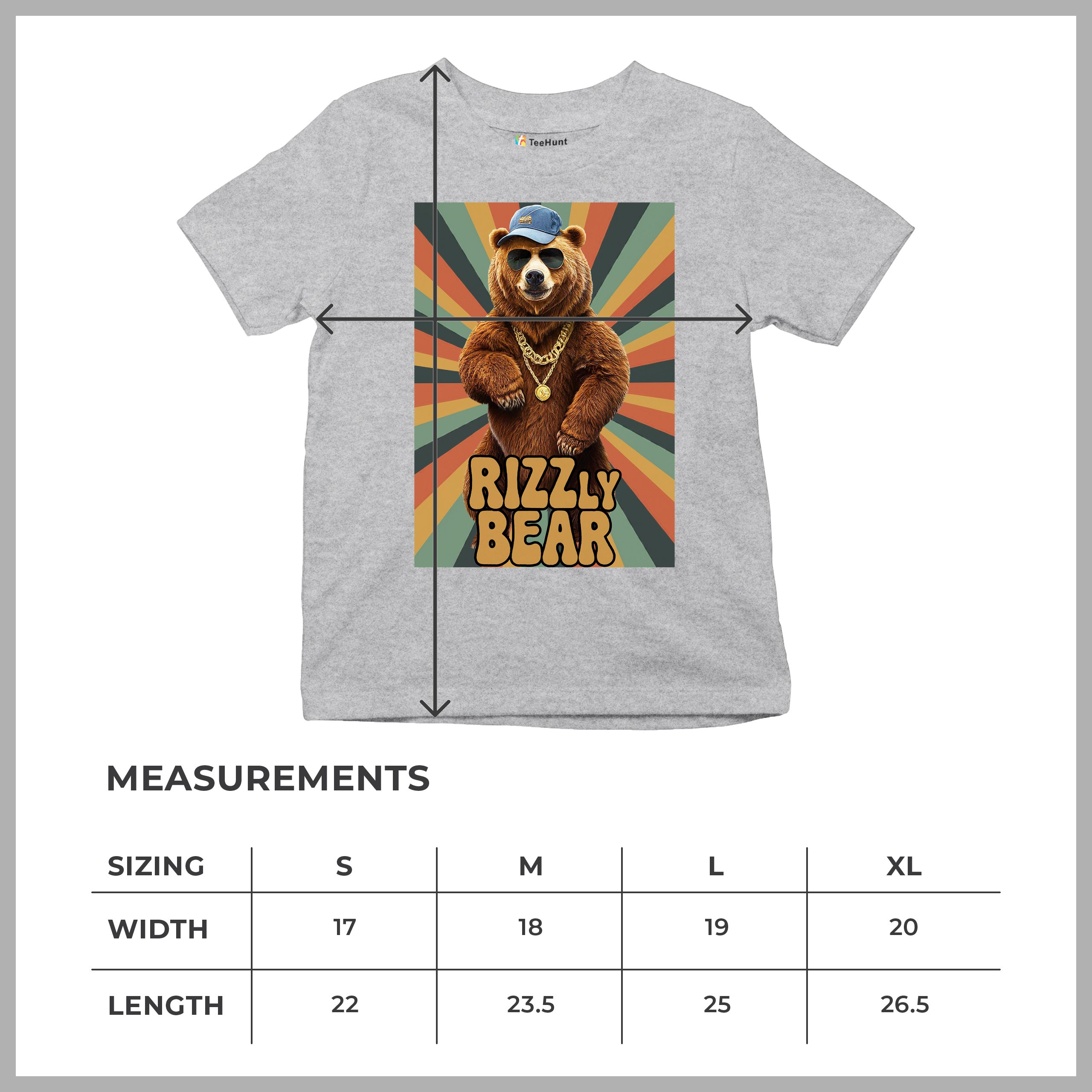 Rizzly Bear Funny Youth T-shirt Charisma Pun Charming Meme Grizzly Dating Kids - Picture 15 of 50