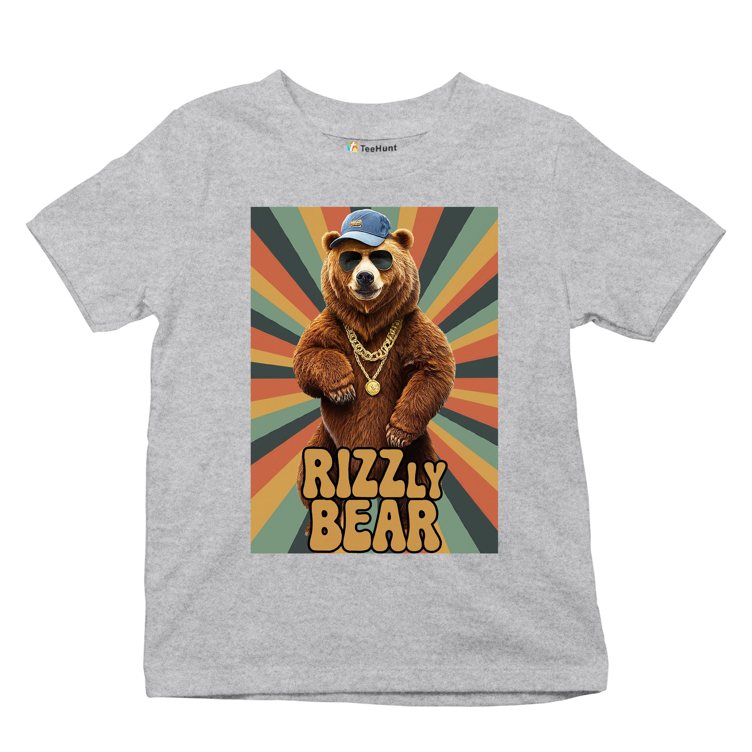 Rizzly Bear Funny Youth T-shirt Charisma Pun Charming Meme Grizzly Dating Kids - Picture 13 of 50