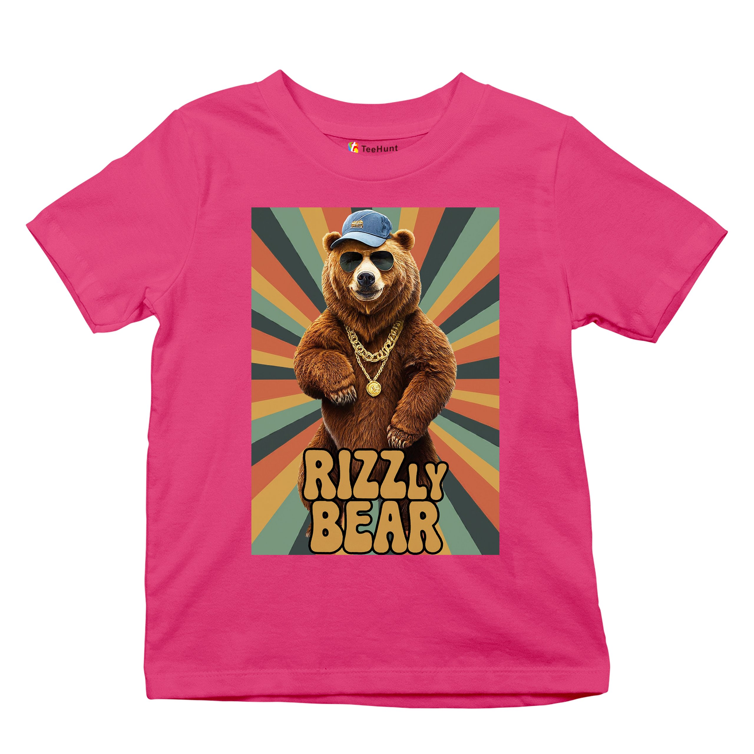 Rizzly Bear Funny Youth T-shirt Charisma Pun Charming Meme Grizzly Dating Kids - Picture 48 of 50