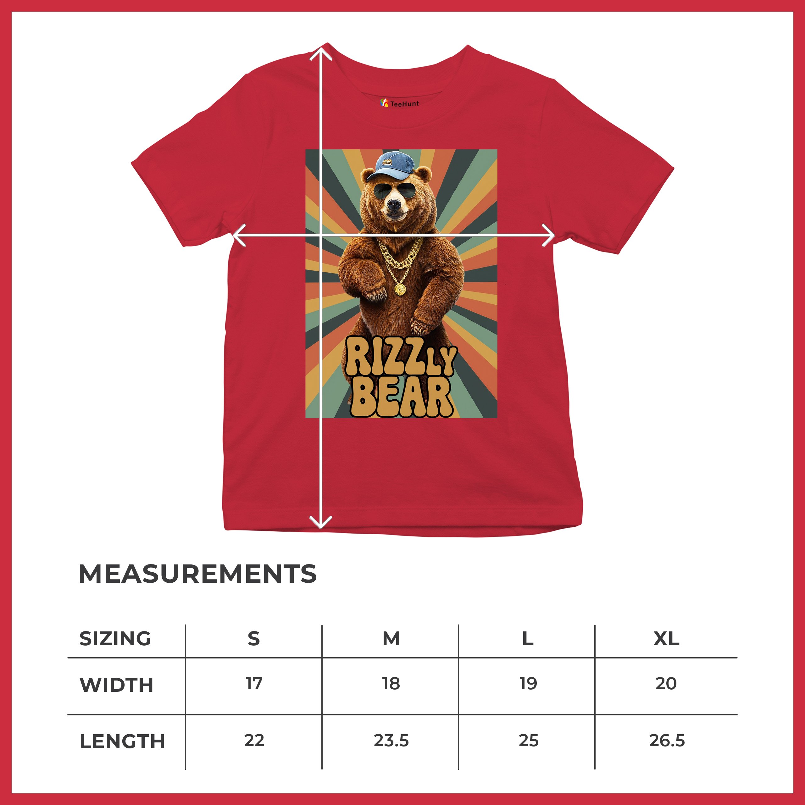 Rizzly Bear Funny Youth T-shirt Charisma Pun Charming Meme Grizzly Dating Kids - Picture 22 of 50