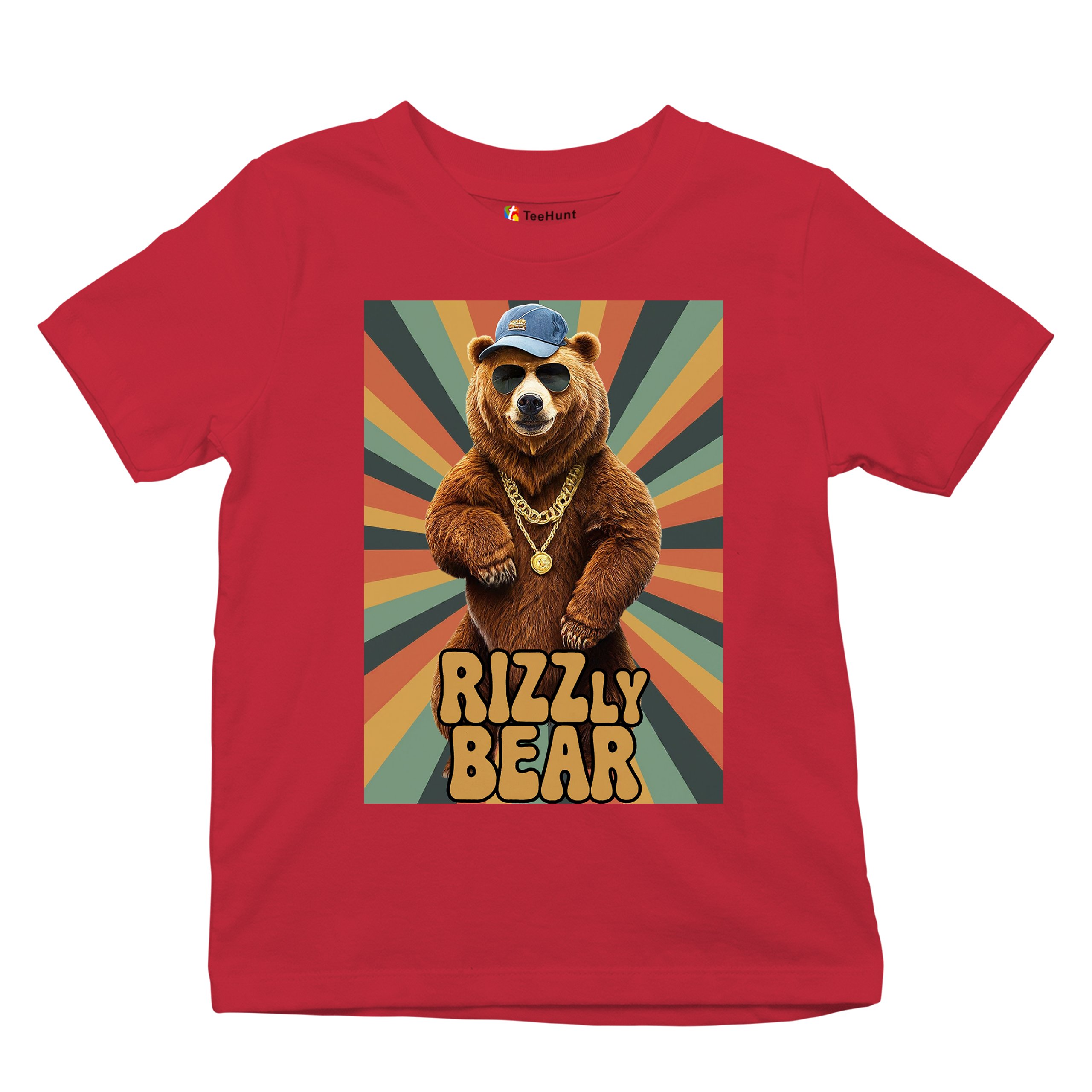 Rizzly Bear Funny Youth T-shirt Charisma Pun Charming Meme Grizzly Dating Kids - Picture 20 of 50