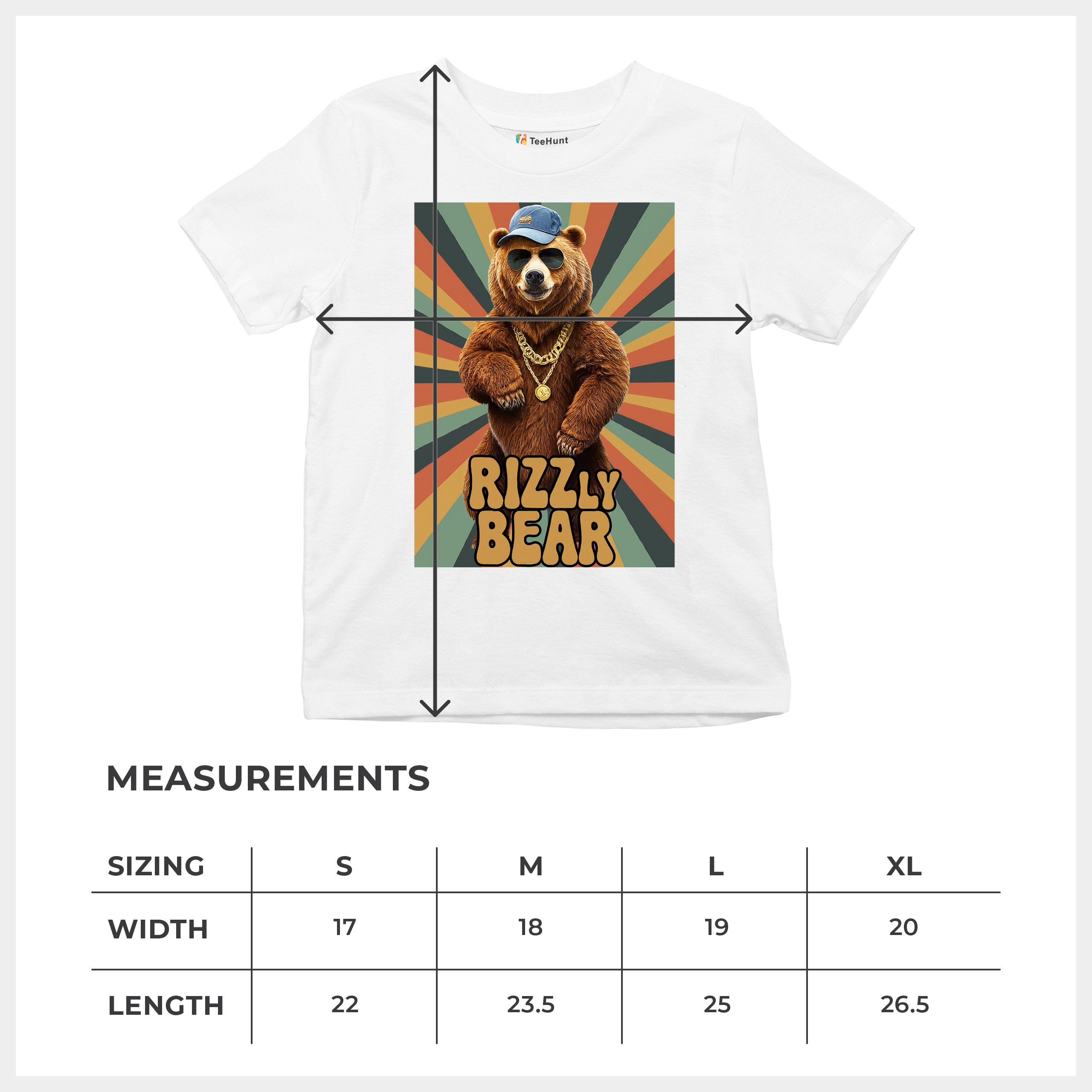 Rizzly Bear Funny Youth T-shirt Charisma Pun Charming Meme Grizzly Dating Kids - Picture 29 of 50