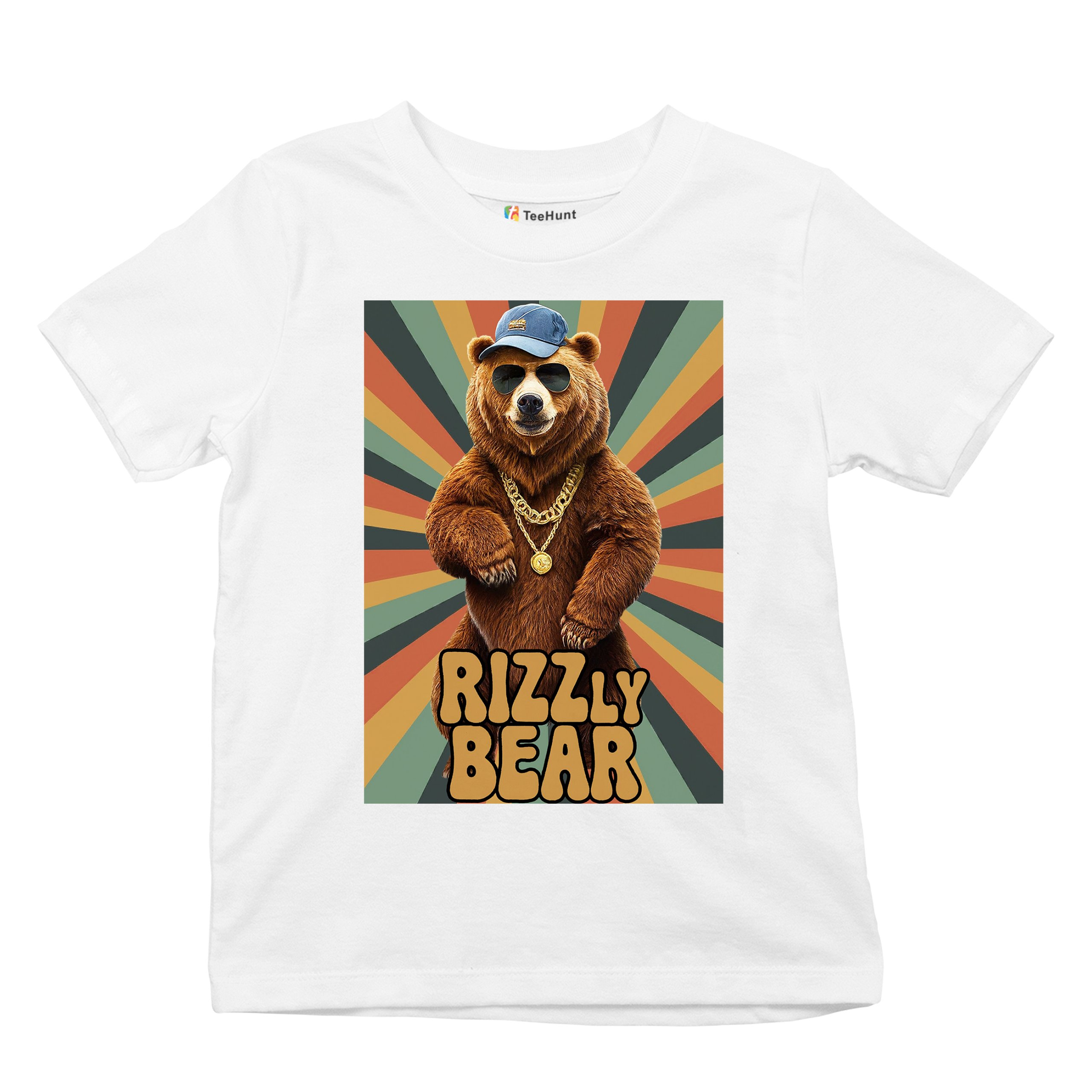Rizzly Bear Funny Youth T-shirt Charisma Pun Charming Meme Grizzly Dating Kids - Picture 27 of 50