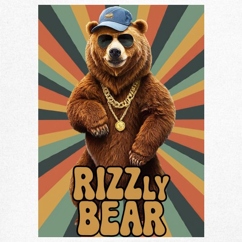 Rizzly Bear Funny Youth T-shirt Charisma Pun Charming Meme Grizzly Dating Kids - Picture 25 of 50