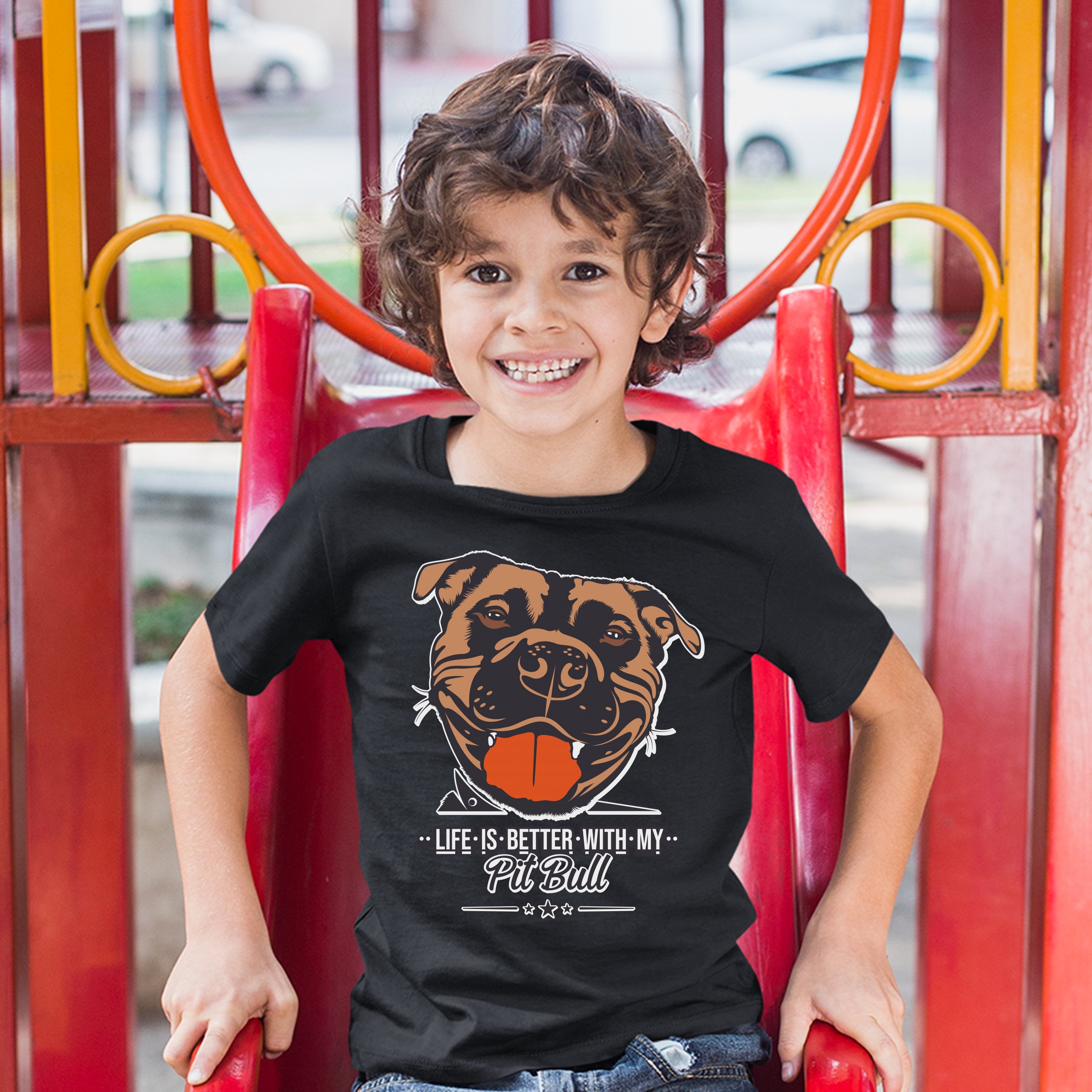 Life is Better With My Pit Bull Youth T-shirt I Love Me Dog Animal Lover Kids - Picture 9 of 29