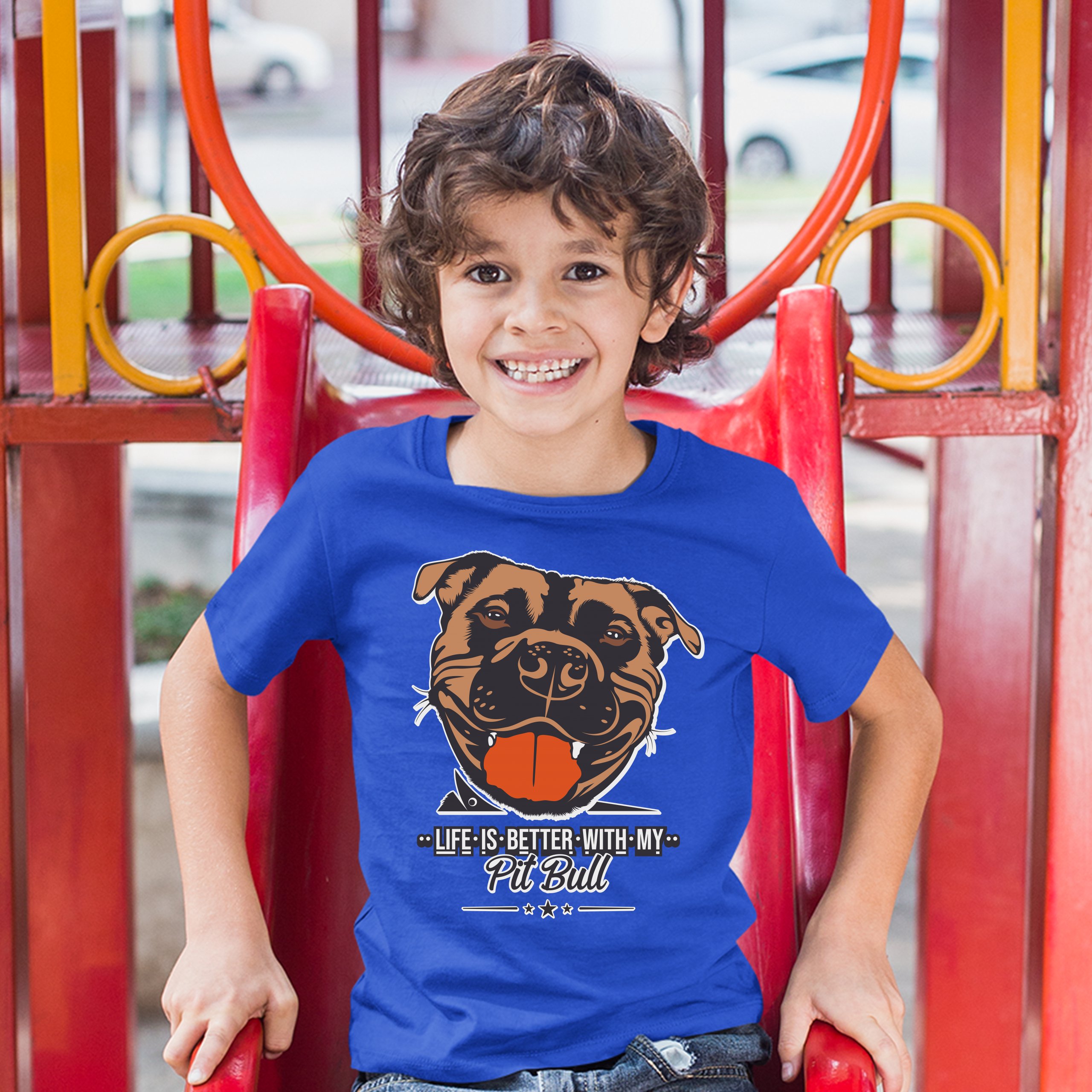 Life is Better With My Pit Bull Youth T-shirt I Love Me Dog Animal Lover Kids - Picture 25 of 29