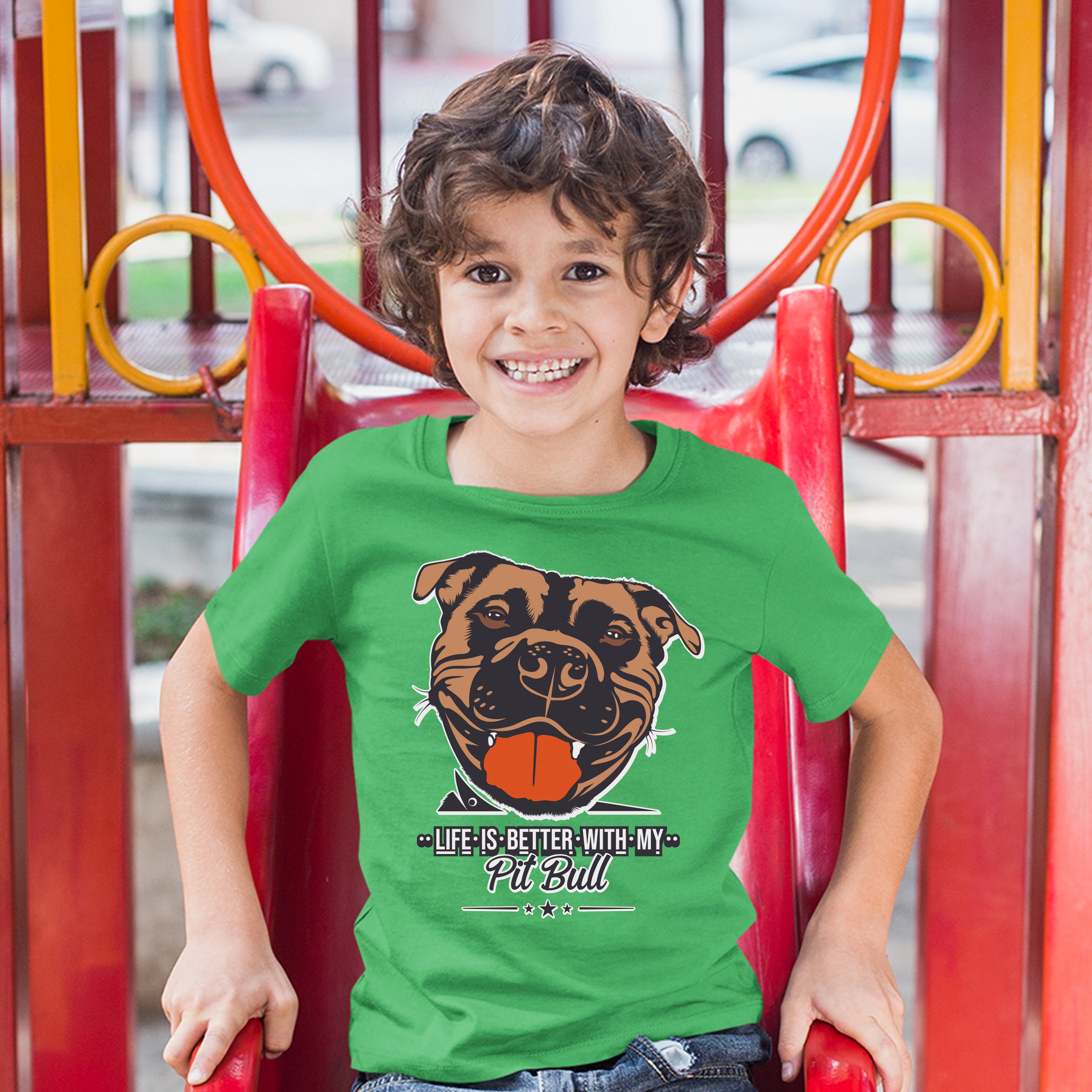 Life is Better With My Pit Bull Youth T-shirt I Love Me Dog Animal Lover Kids - Picture 21 of 29