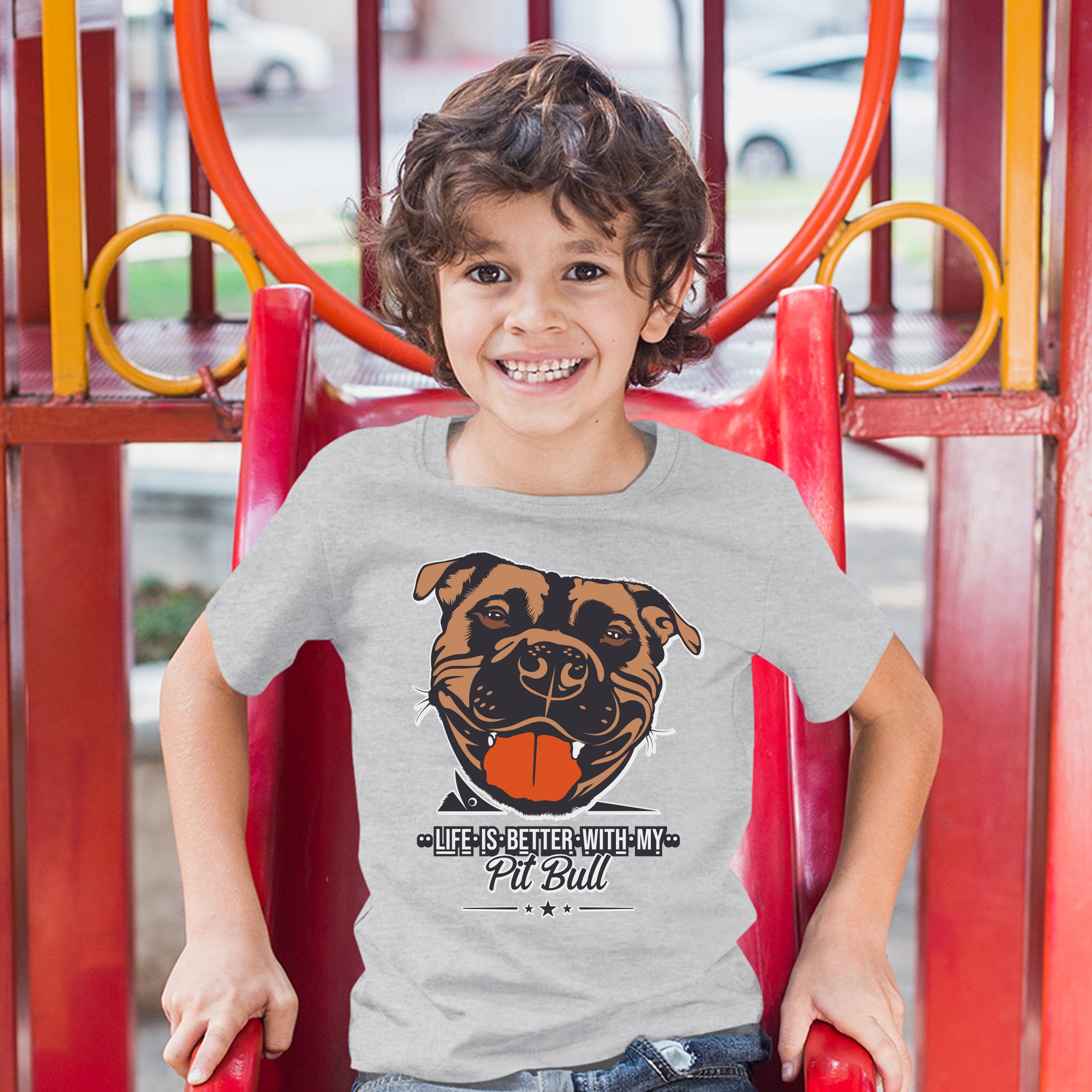 Life is Better With My Pit Bull Youth T-shirt I Love Me Dog Animal Lover Kids - Picture 13 of 29