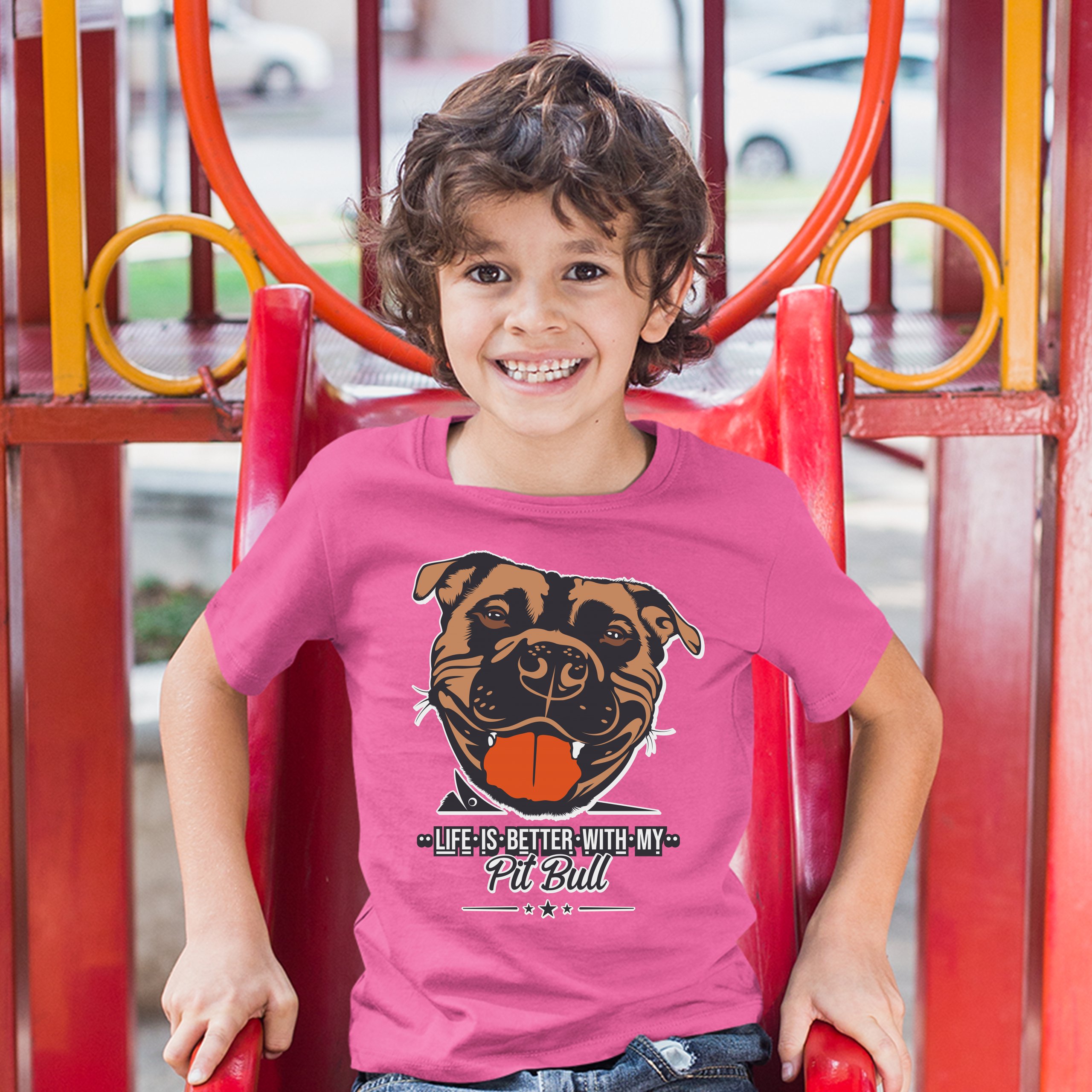 Life is Better With My Pit Bull Youth T-shirt I Love Me Dog Animal Lover Kids - Picture 29 of 29
