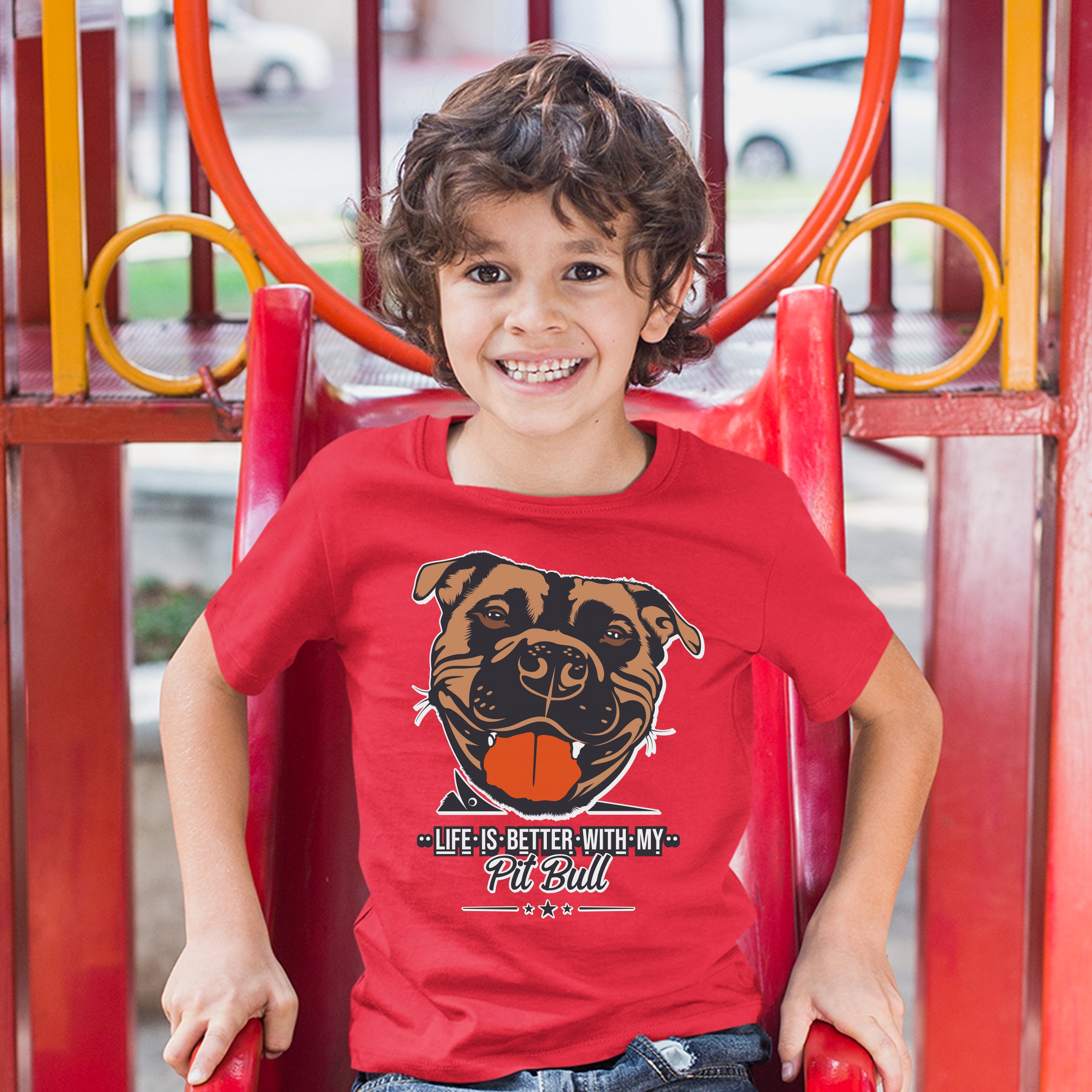 Life is Better With My Pit Bull Youth T-shirt I Love Me Dog Animal Lover Kids - Picture 17 of 29