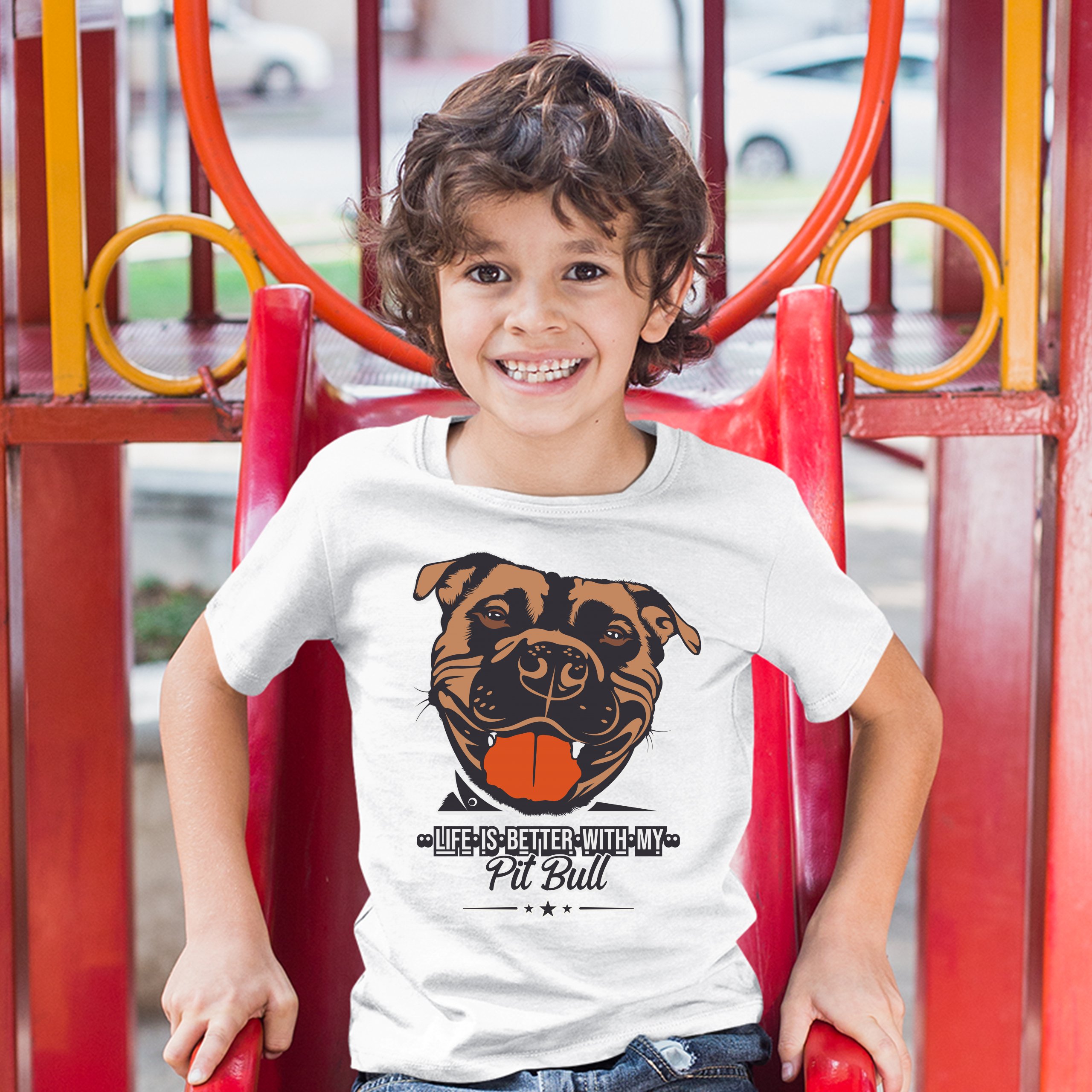Life is Better With My Pit Bull Youth T-shirt I Love Me Dog Animal Lover Kids - Picture 5 of 29