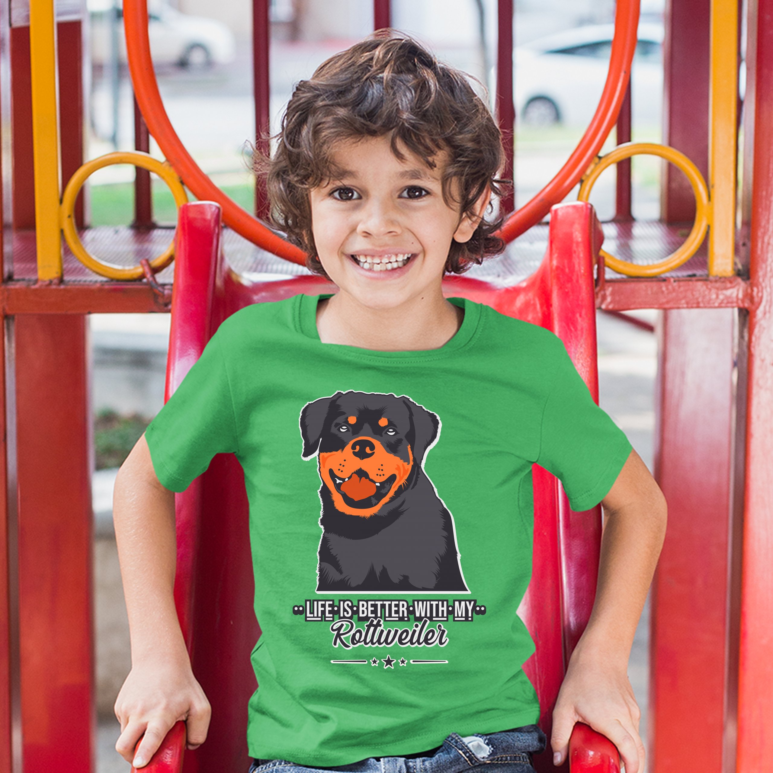 Life is Better With My Rottweiler Youth T-shirt Rottie Pet Dog Lover Kids - Picture 21 of 29