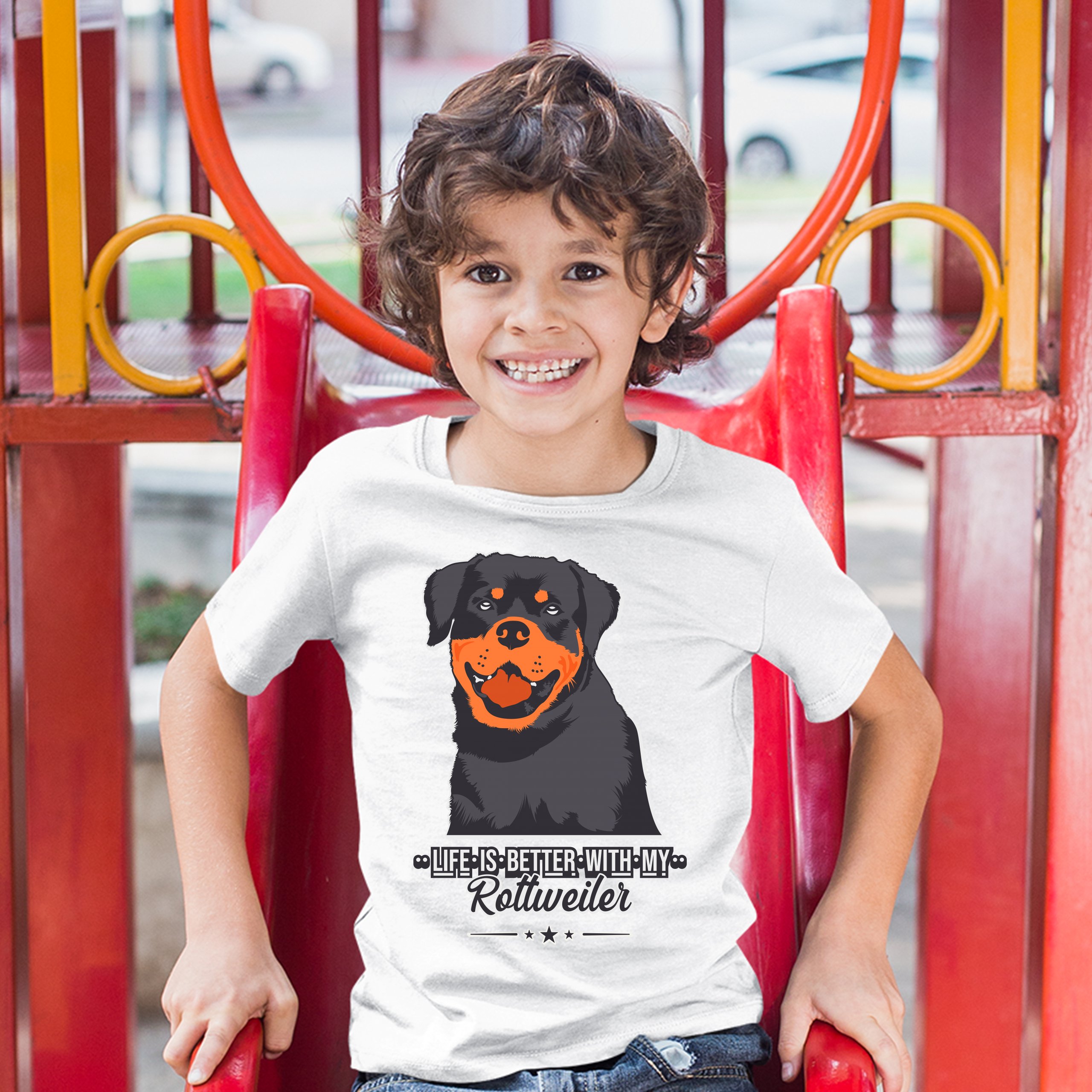 Life is Better With My Rottweiler Youth T-shirt Rottie Pet Dog Lover Kids - Picture 17 of 29