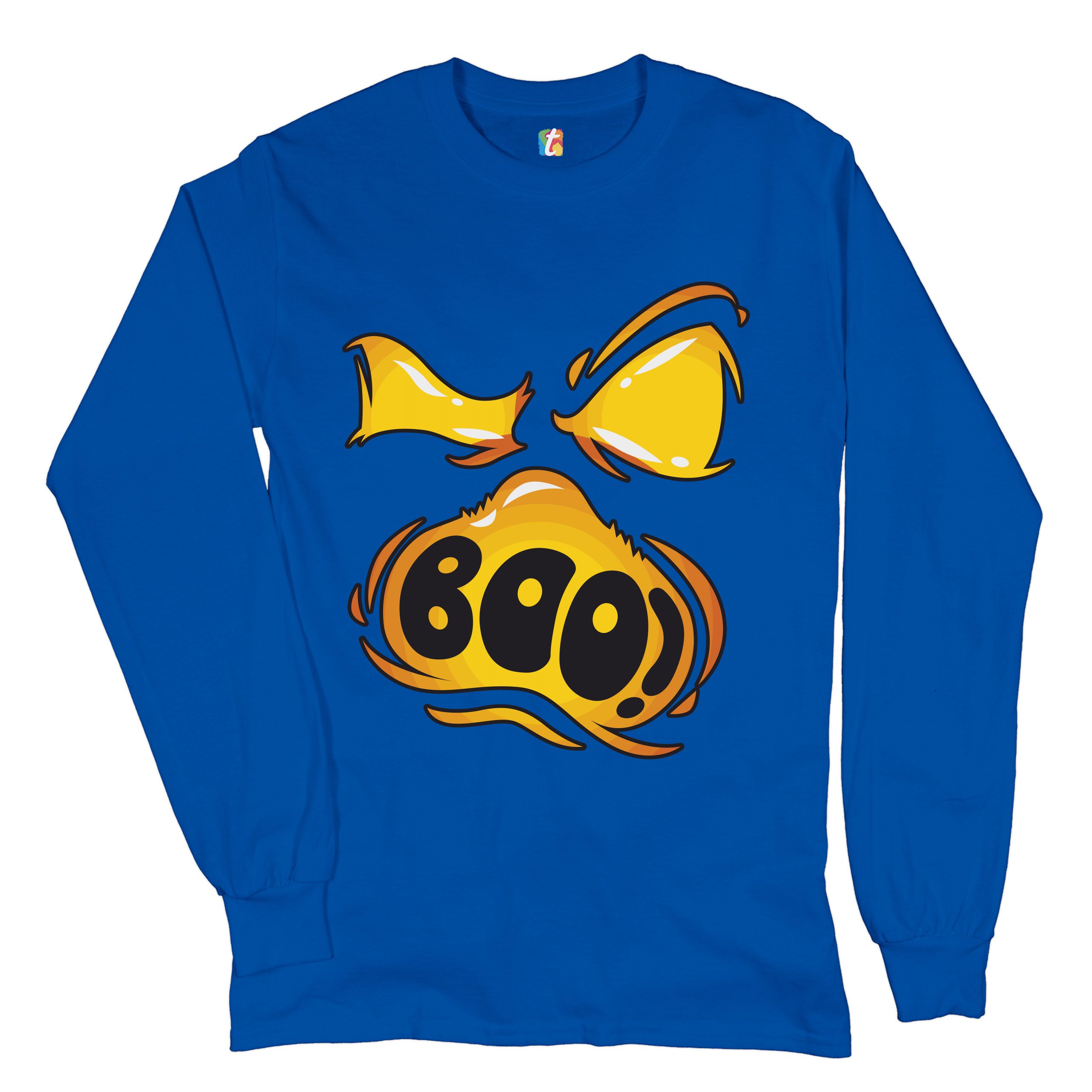 Boo! Ghost Face Long Sleeve T-shirt Halloween Trick-or-Treat All Hallows' Eve - Picture 34 of 45