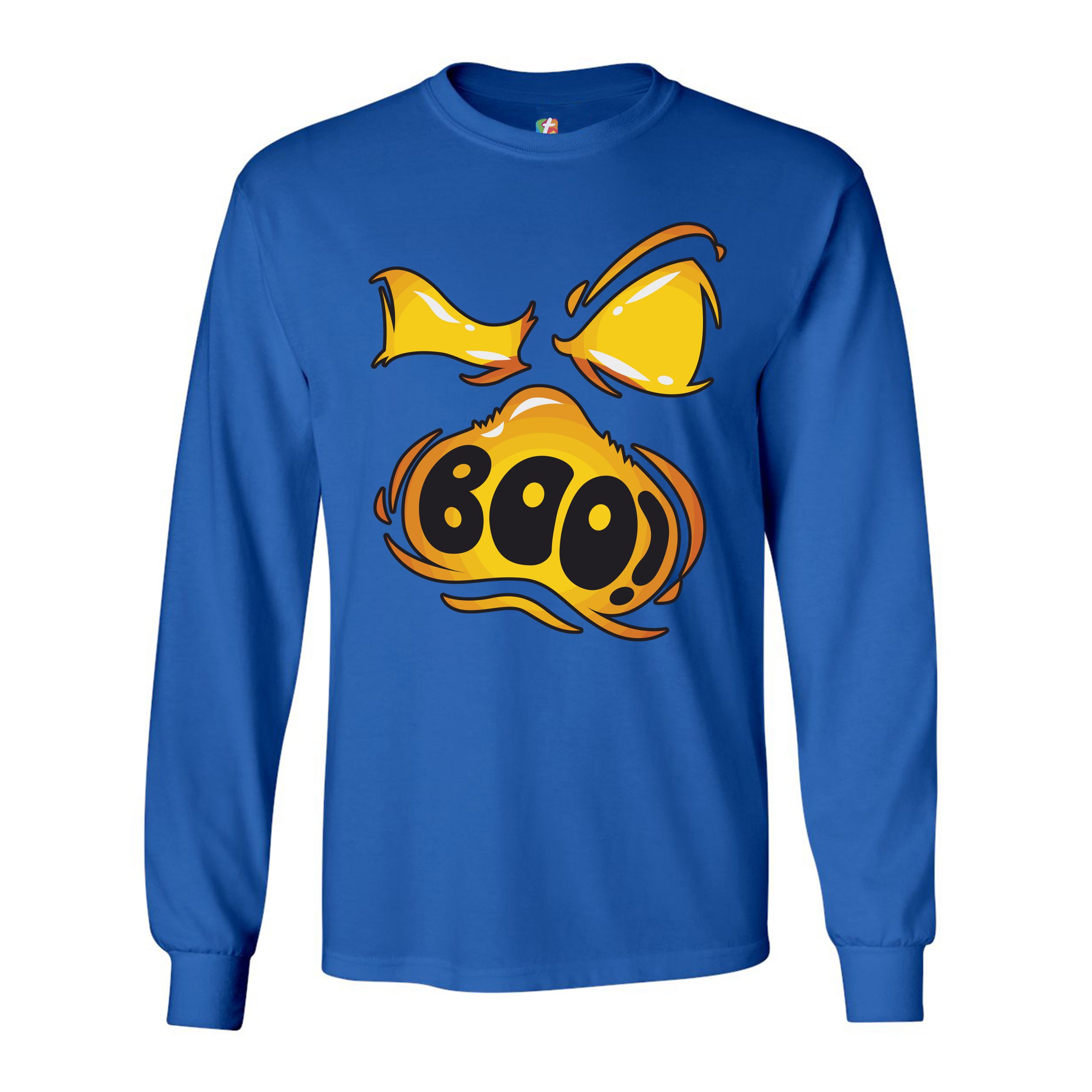 Boo! Ghost Face Long Sleeve T-shirt Halloween Trick-or-Treat All Hallows' Eve - Picture 35 of 45